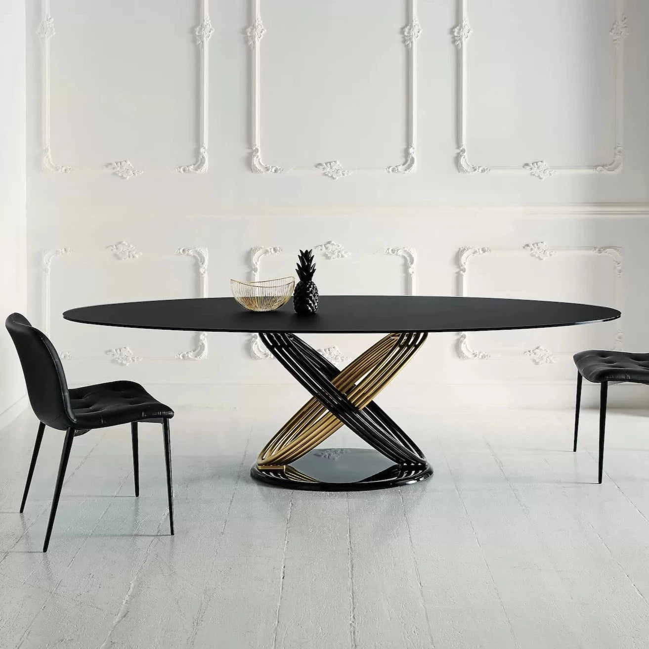 Fusion Elliptical Wood Table - Modern Oval Dining Table for Small Spaces, Kitchen, Breakfast Nook & Home Office - Solid Wood Furniture for Compact Living Rooms & Apartments