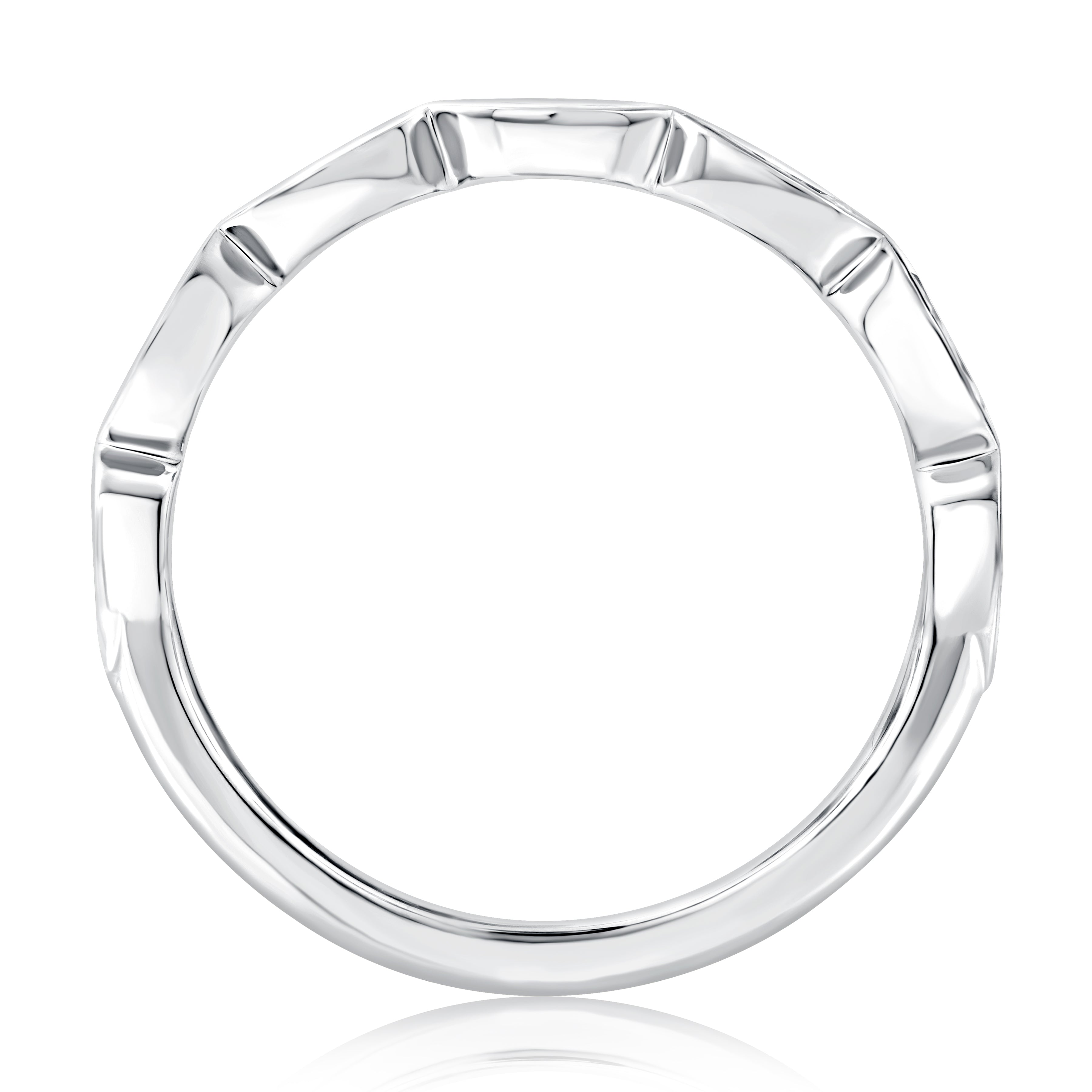 Classic Bezel Diamond Wedding Band for Women - 14K White Gold Eternity Ring - Perfect for Engagement, Anniversary & Bridal Jewelry Gifts