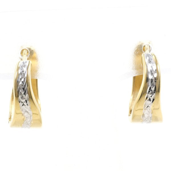 18K Yellow Gold and White Gold Earrings for Women - Elegant Dangle Hoop Earrings for Parties, Weddings, and Everyday Wear