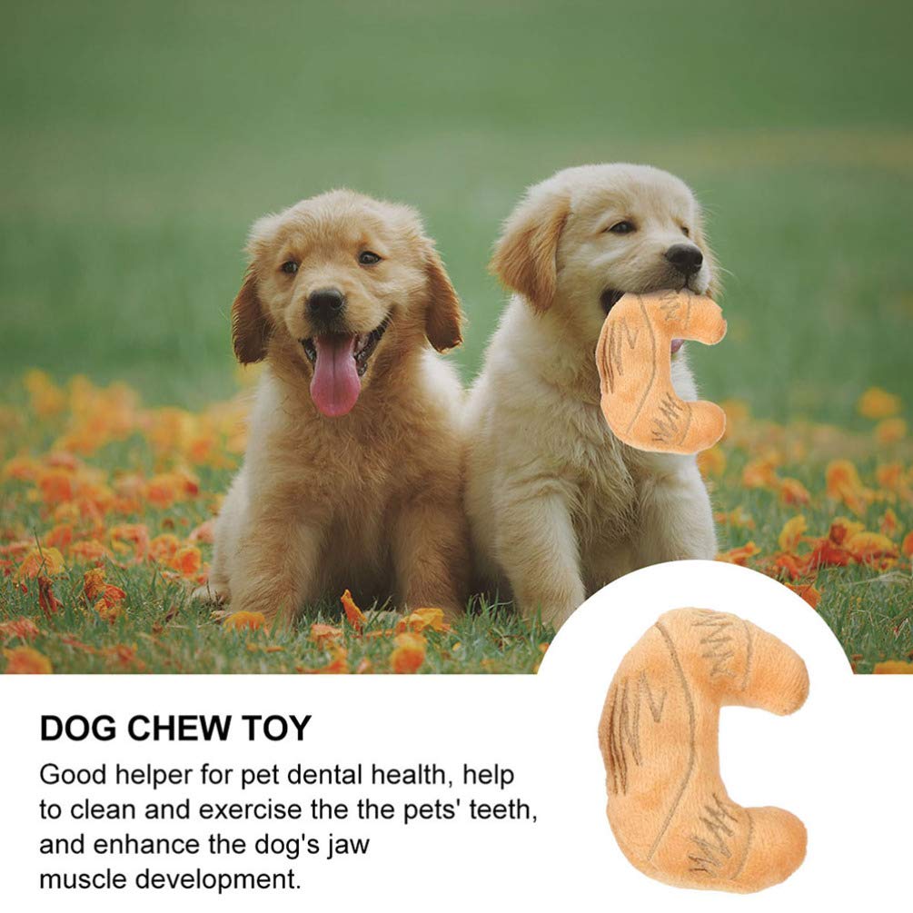 Balacoo 4-Piece Interactive Pet Toy Set - Dog Teeth Cleaning Chew Toys, Puppy Teething Stuffed Bread Plush for Cats & Dogs - Soft Fluffy Animal Molar Chew Toys for Puppy Dental Care - Perfect for Playtime, Training & Teething Relief