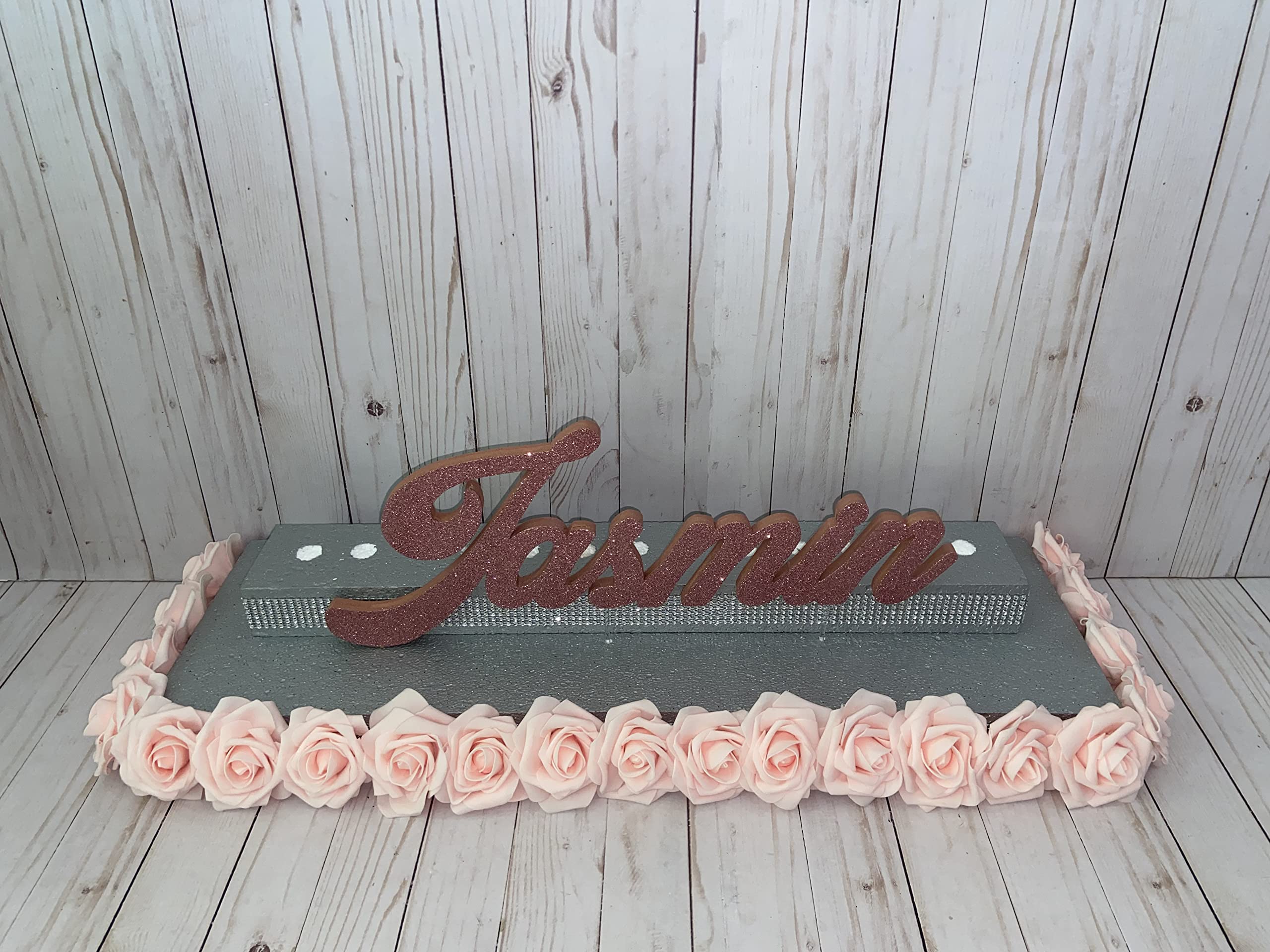 Elegant Sweet 16 Candelabra with Glitter Name & Floral Decor - Perfect for Bar Mitzvah, Bat Mitzvah, Candle Ceremony & Name Stand - Beautiful Candle Holder for Birthday Celebrations & Special Events