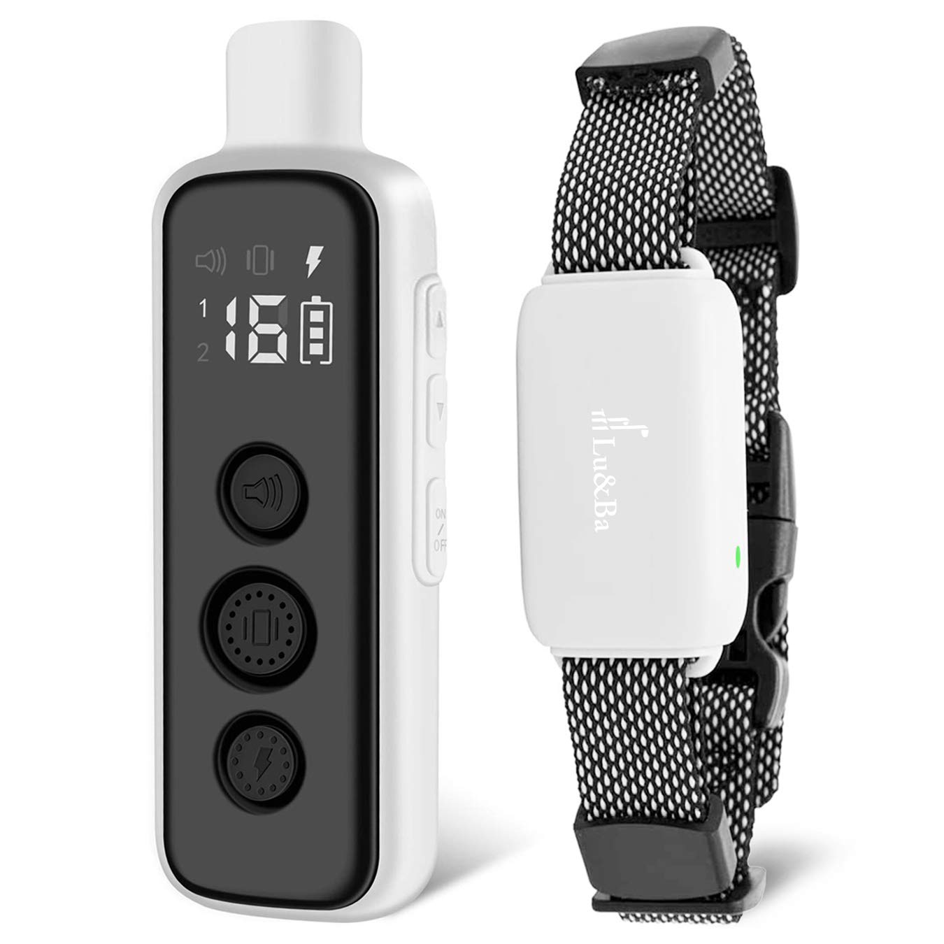 Lu&Ba Rechargeable Dog Training Collar with Remote - 3 Modes (Beep, Vibration, Shock) for Small, Medium & Large Dogs - IPX7 Waterproof Shock Collar for 2 Dogs - Perfect for Outdoor Training, Hunting & Behavior Correction