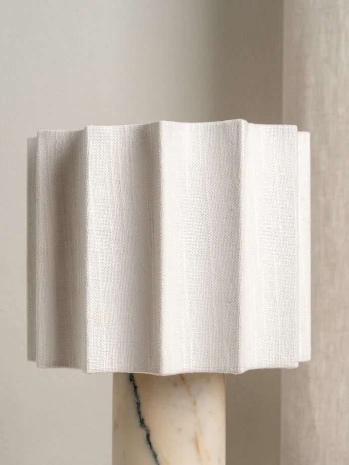Valli Viola Rechargeable Table Lamp - Calacatta Marble & Linen Design for Bedroom, Living Room, Office | Modern LED Night Light with USB Charging