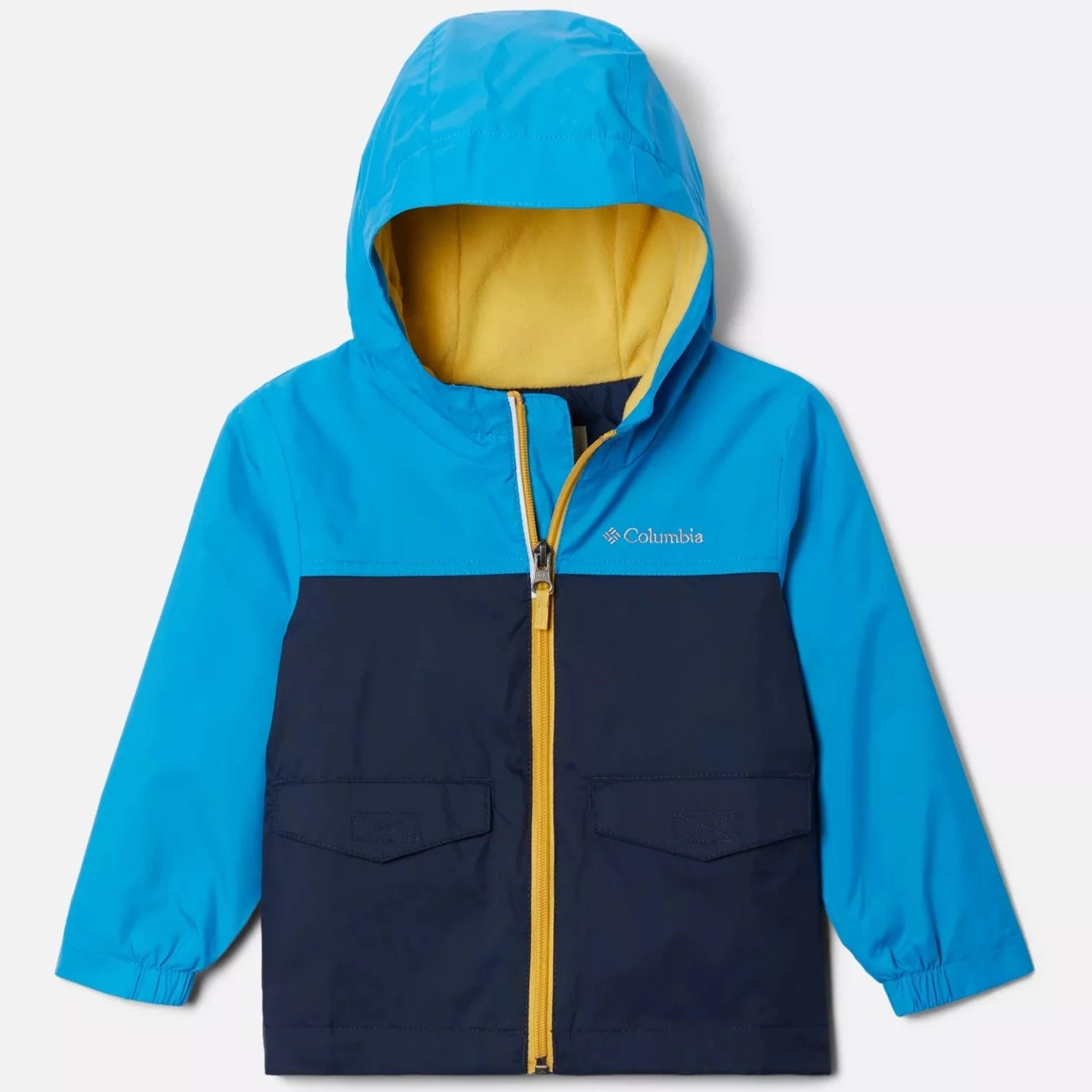 Columbia Compass Blue/Collegiate Navy Rain Zilla Waterproof Toddler Jacket - Lightweight Raincoat for Boys & Girls, Outdoor Play & School Activities