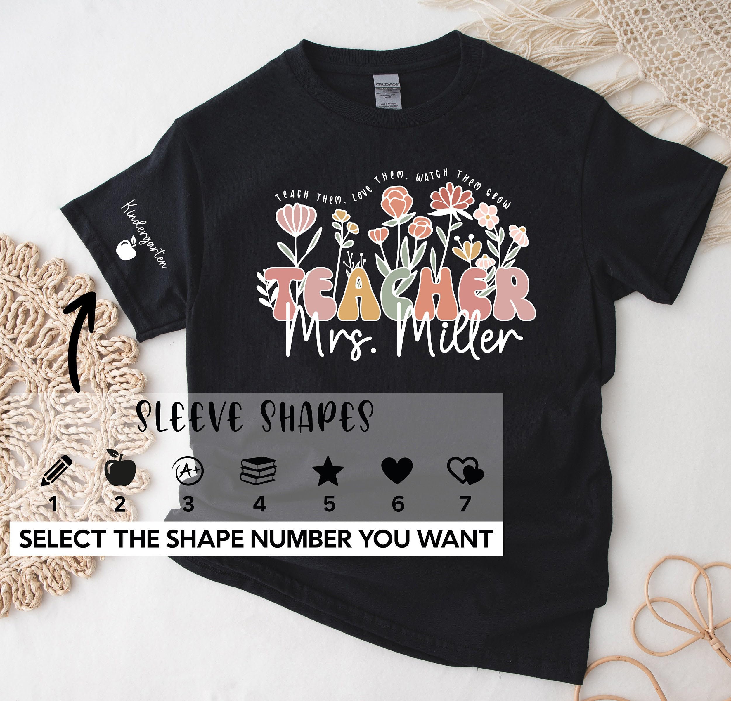 Custom Teacher T-Shirt - Personalized Gift for Back to School & End of Year - 2nd 3rd Grade Kindergarten