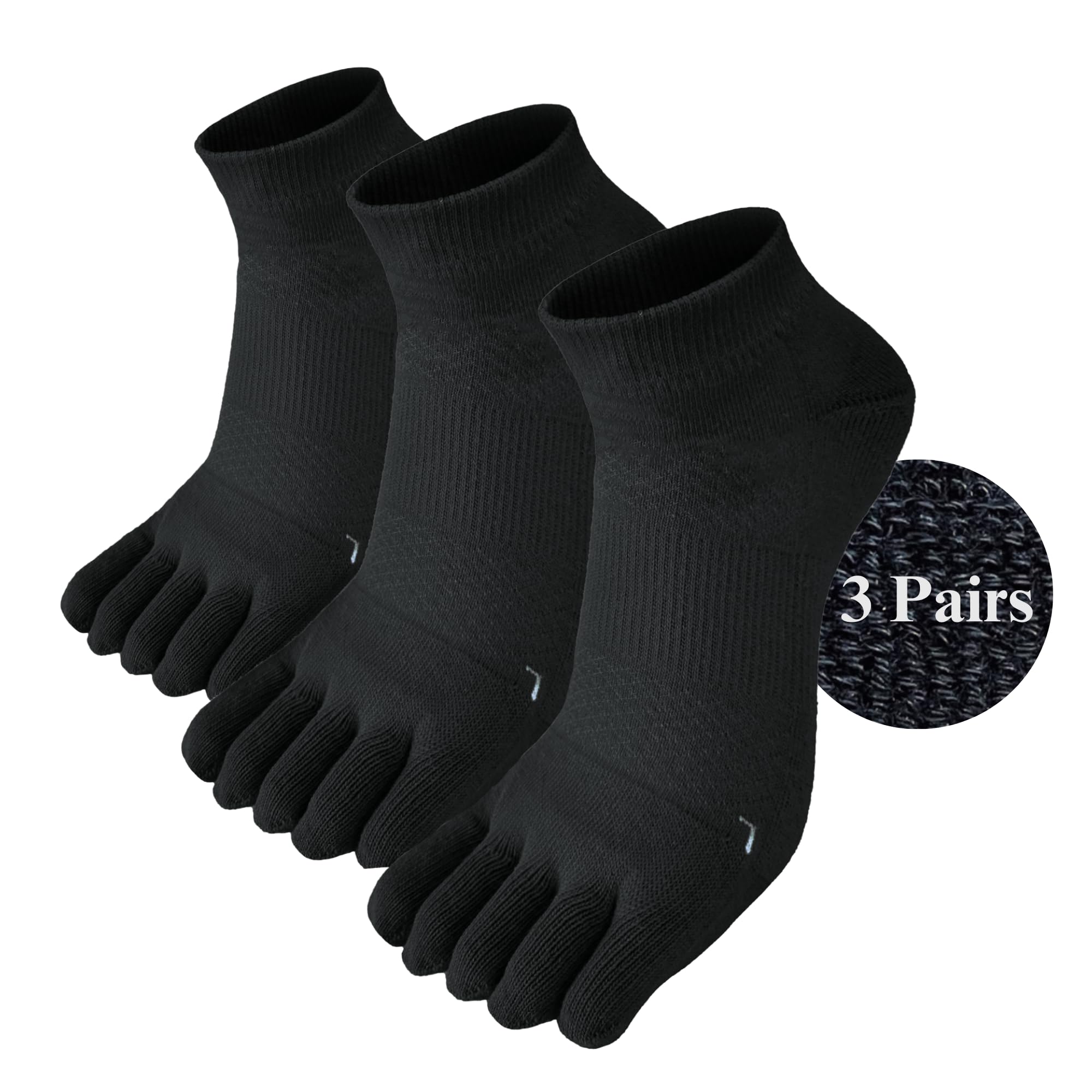 Breathable Cushioned Running Toe Socks - Anti-Blister Athletic Five Finger Socks for Men & Women - Perfect for Marathon, Hiking & Workout