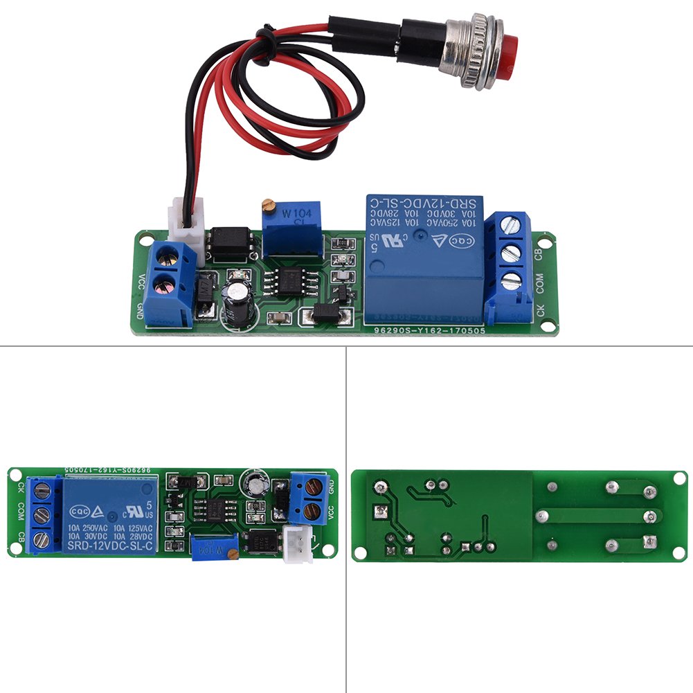 12V DC Adjustable Time Delay Relay Module - 1-10 Second Timer Switch for Turn Off Control | Perfect for Home Automation, DIY Projects, and Industrial Equipment