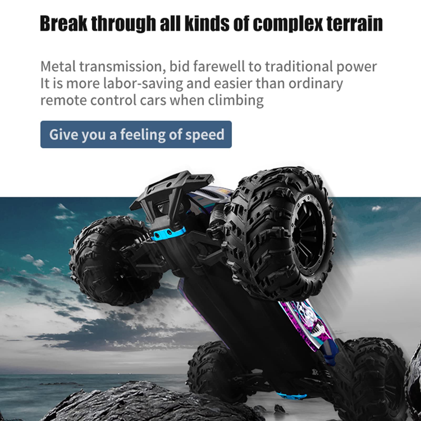 GoolRC 1/16 Scale 2.4GHz 4WD Off-Road RC Truck - High Speed 38km/h Remote Control Racing Car, RTR Ready-to-Run Drift Vehicle Toy for Kids & Boys - Perfect for Outdoor Racing, Backyard Drifting and Off-Road Adventures