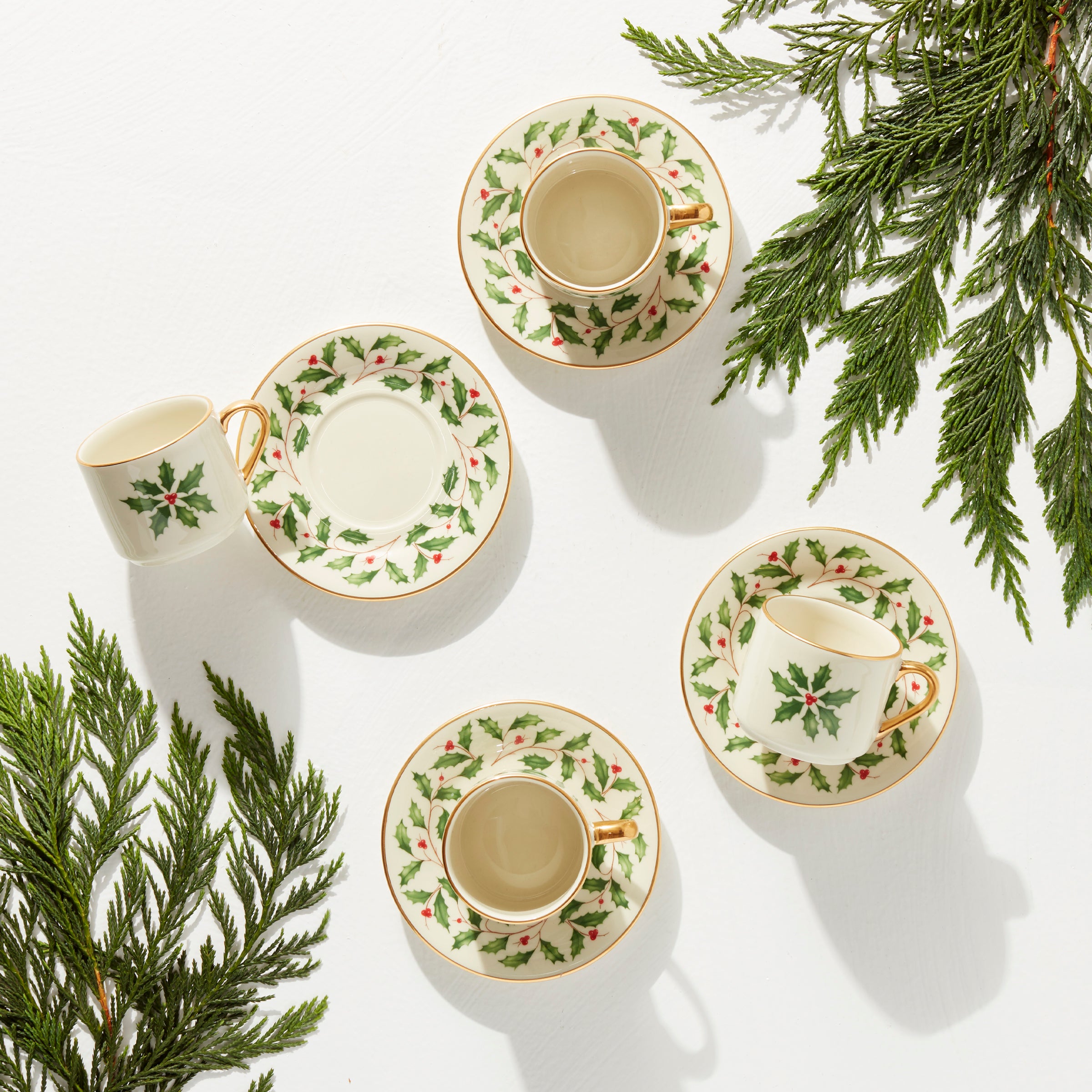 Premium Espresso Cup and Saucer Set - 4 Piece Coffee Cups for Holiday Gifts, Dinner Parties & Home Decor | Ceramic Coffee Mugs with Elegant Design