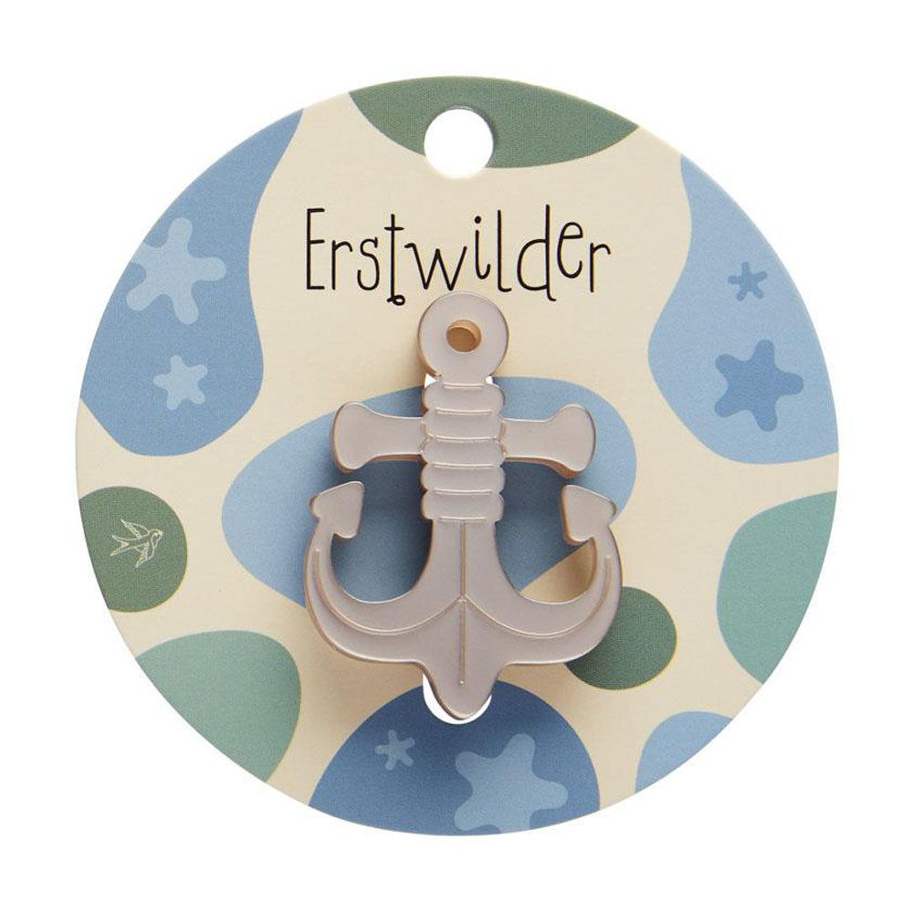 Erstwilder Anchor Simplified Mini Brooch - Elegant Nautical Jewelry for Women, Perfect for Casual Wear, Office Outfits & Special Occasions