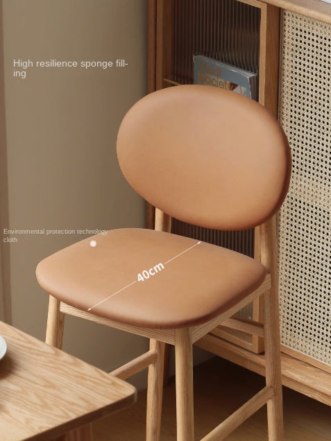 Solid Oak Wood Japanese Modern Bar Stool - Comfortable & Stylish Bar Chair for Kitchen Island, Dining Counter, and Home Bar