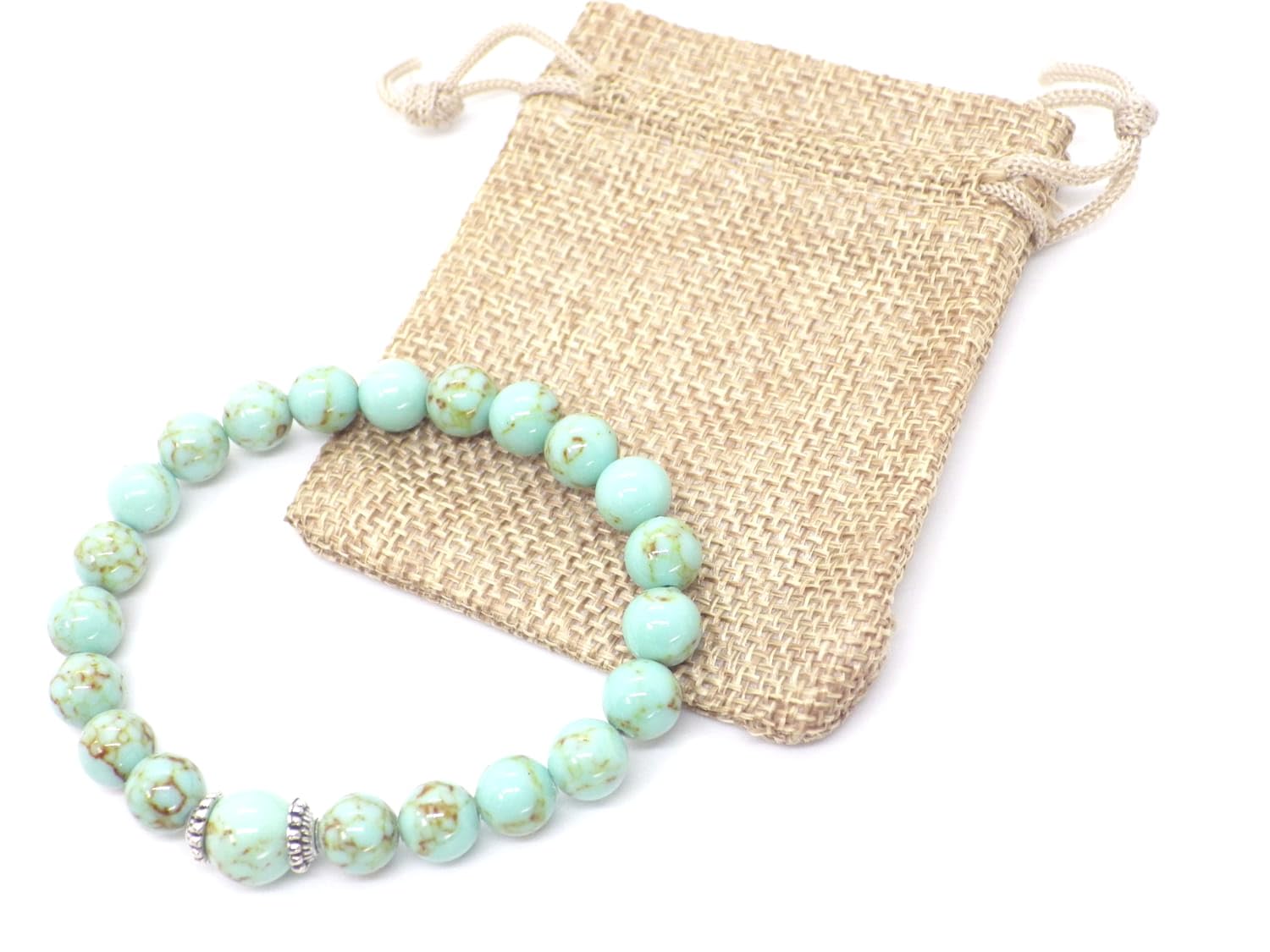 Women's Turquoise Beaded Bracelet - Handmade Blue Reconstructed Turquoise & Tibetan Beads Jewelry for Boho Fashion, Gift Giving & Everyday Wear
