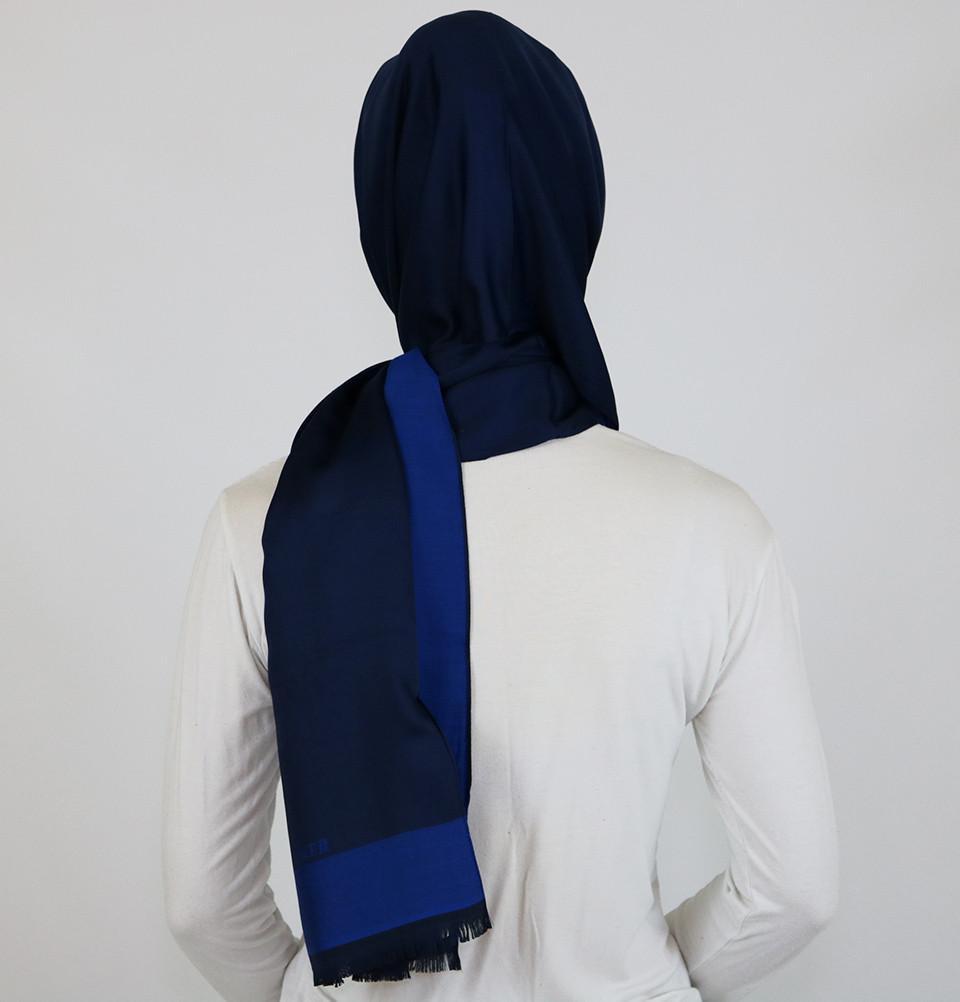 Aker Solid Shawl 1002SLK 922 Dark Blue - Premium Women's Fashion Scarf for Winter, Office, and Evening Outfits