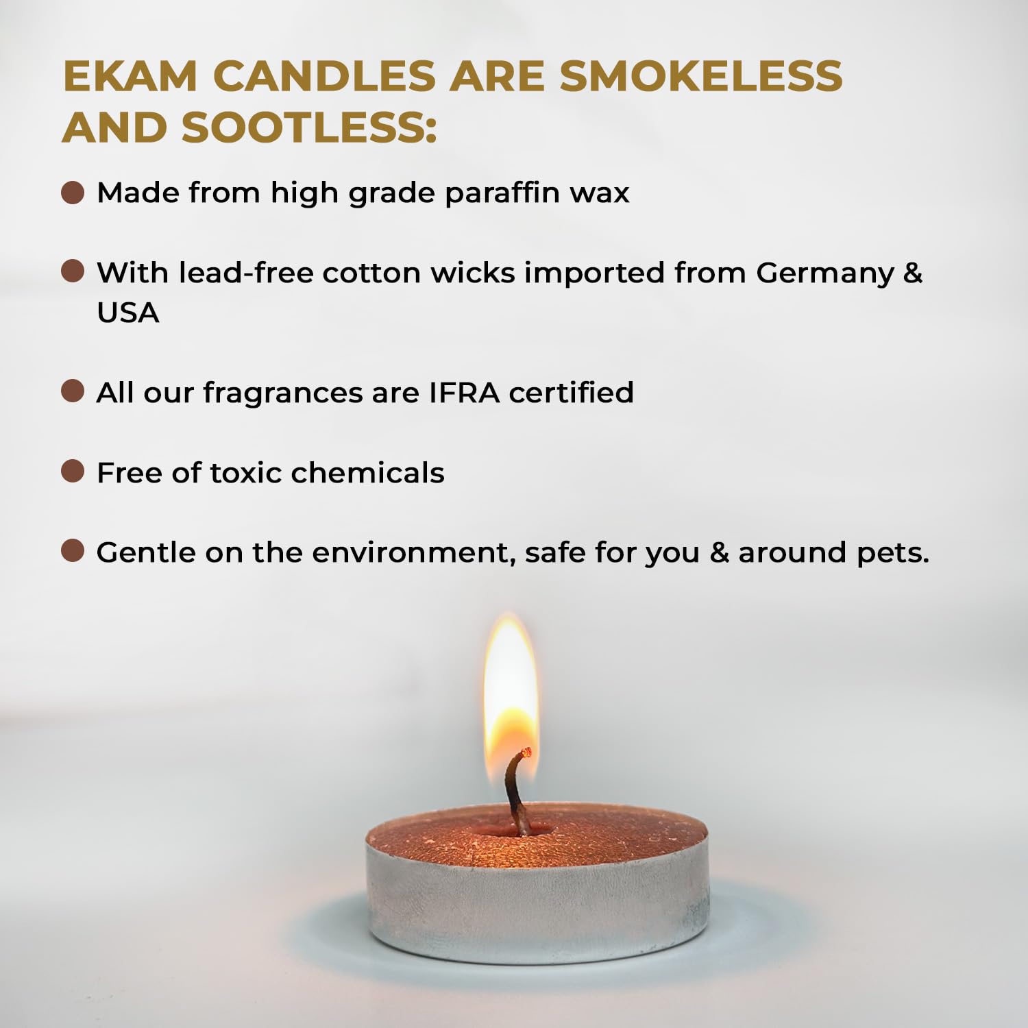 Ekam Scented Tea Light Candles - Pack of 25, Assorted Fragrances (Jasmine, Mahogany, Lavender, Rose & Lemongrass) - Premium Wax for Home Decor, Weddings, Spa Relaxation & Romantic Gifts