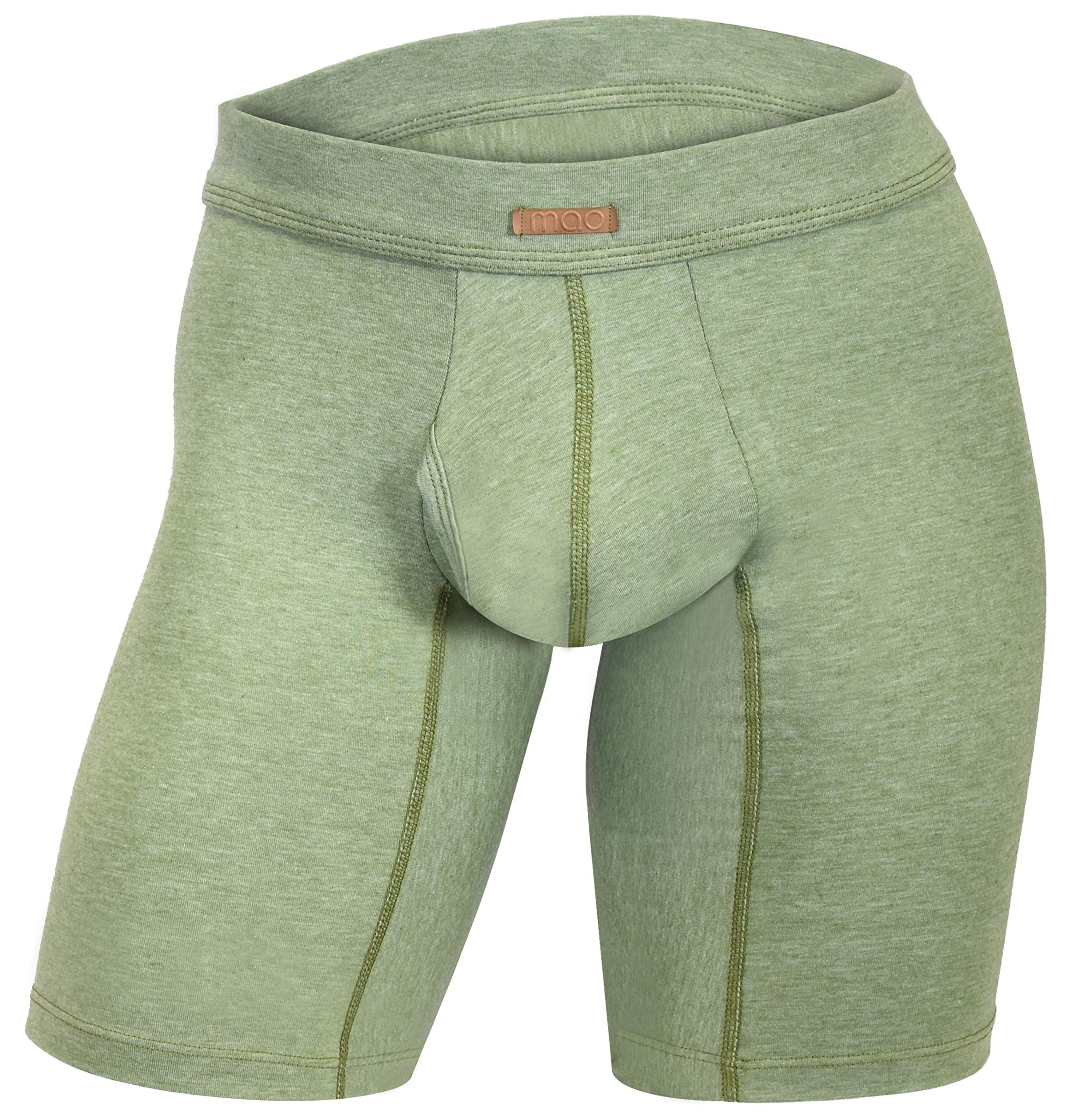 MAO USA Men's Long Leg Boxer Briefs - Soft Cotton Underwear for Comfort & Support - Perfect for Workout, Running & Everyday Wear
