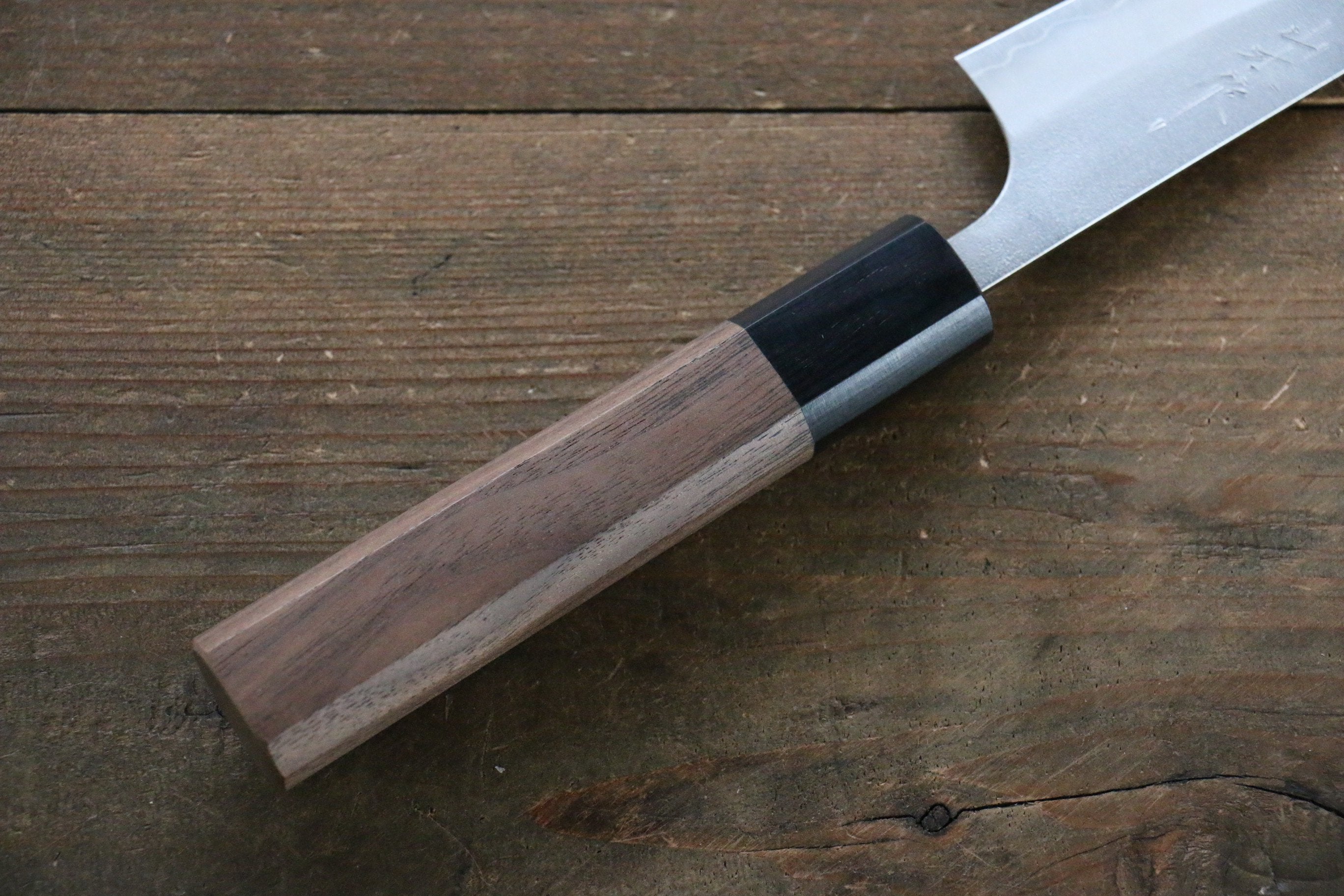 Nao Yamamoto 120mm Silver Steel No.3 Nashiji Petty Utility Knife with Walnut Handle - Perfect for Slicing, Chopping & Precision Kitchen Tasks