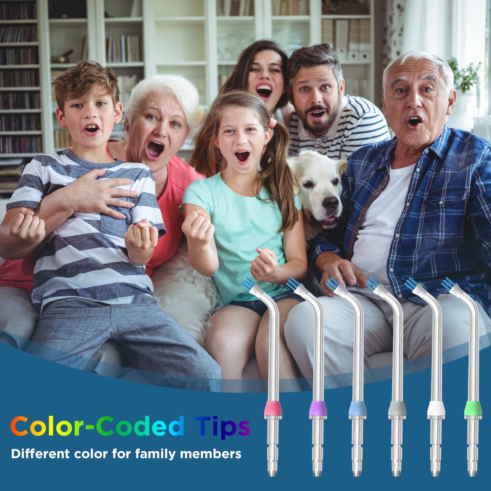 Waterpik Replacement Heads & Plaque Chaser Tips - 6 Pack for Optimal Oral Hygiene, Perfect for Travel, Home, and Dental Care
