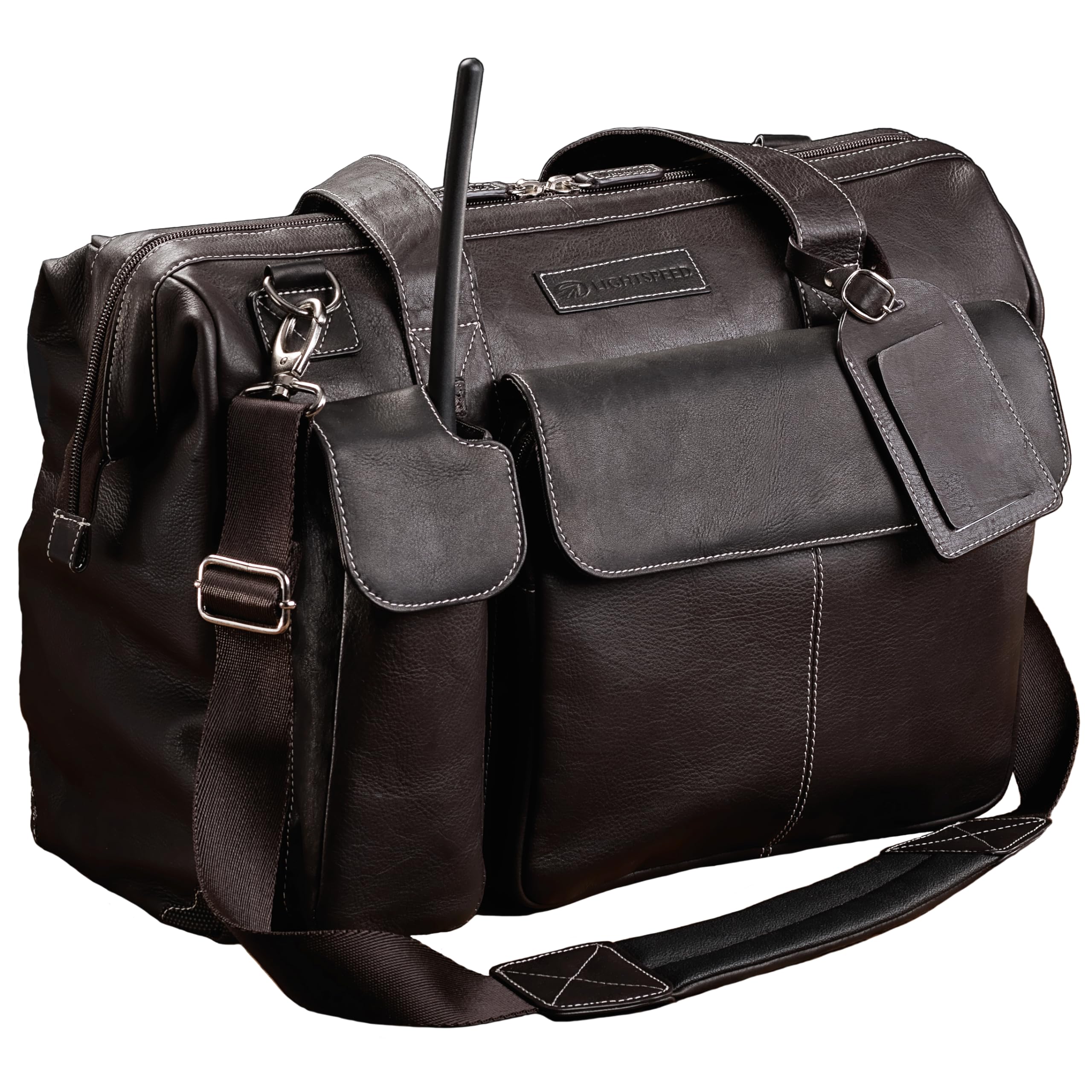 Lightspeed Aviation - The Gann Leather Flight Bag 4112 | Premium Pilot Travel Bag for Aviation Enthusiasts | Perfect for Business Trips & Airplane Cockpit Storage