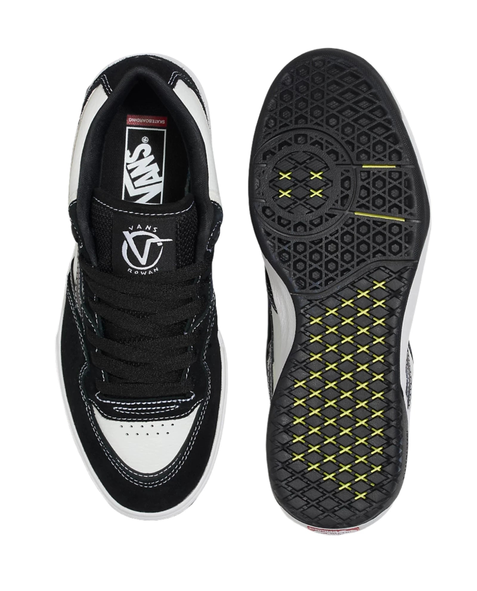 VANS Rowan 2 Skate Shoes for Men & Women - Black/White/Black Colorway - Comfortable Sneakers for Skateboarding, Streetwear & Casual Wear