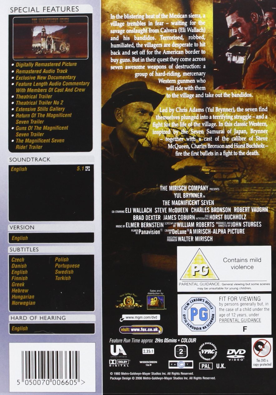 The Magnificent Seven - Classic Western Movie on DVD | Perfect for Movie Nights & Western Film Collections