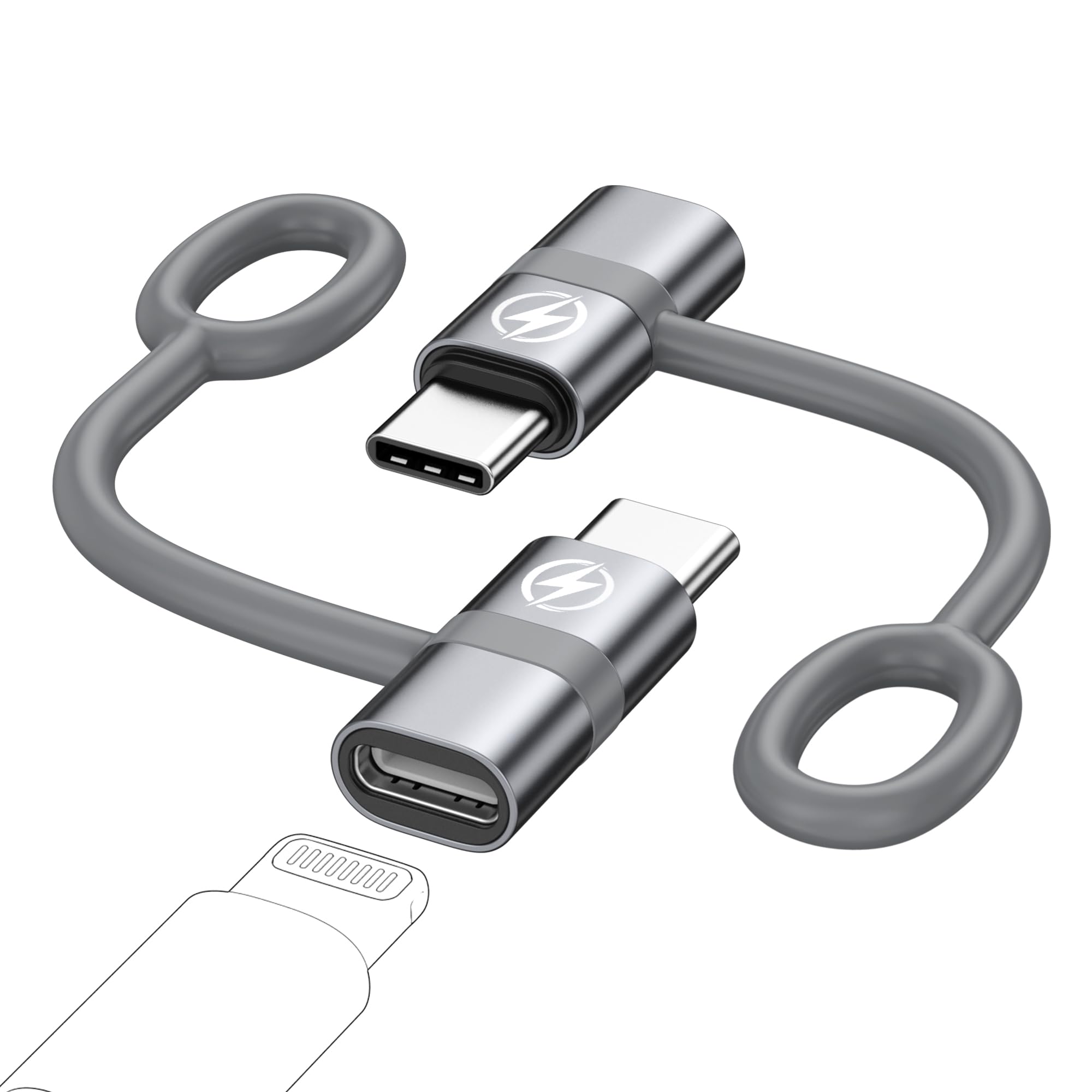 RAVIAD Lightning to USB C Adapter (2-Pack) - Fast Charging Adapter for iPhone 15 Pro Max, iPad, MacBook, Samsung Galaxy S24/S23/S22, Google Pixel - Perfect for Travel, Home & Office Charging