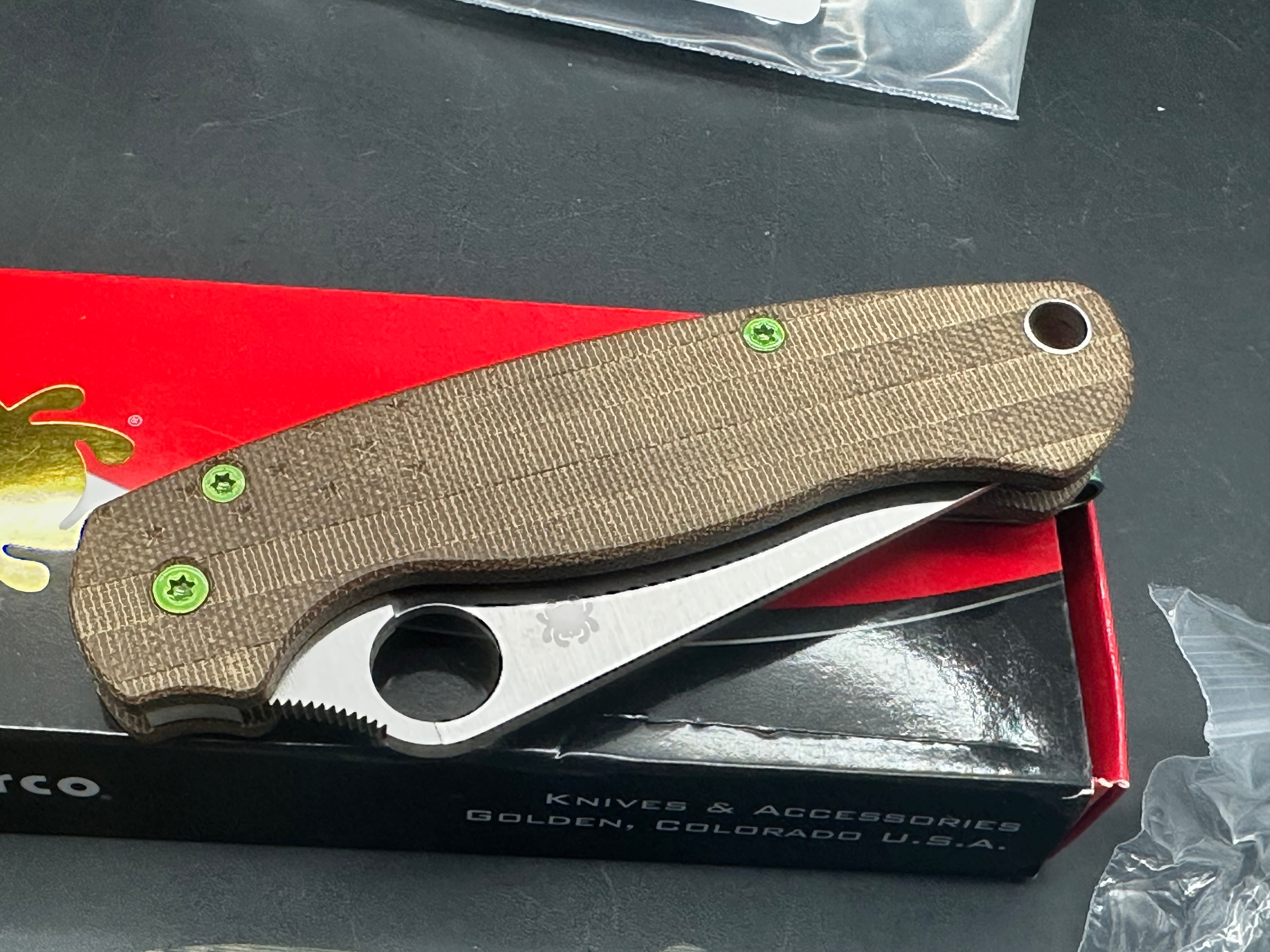 Spyderco Paramilitary 2 Folding Knife with Premium Micarta Handle & S30V Steel Blade - EDC, Outdoor Survival, Camping, Hunting Gear