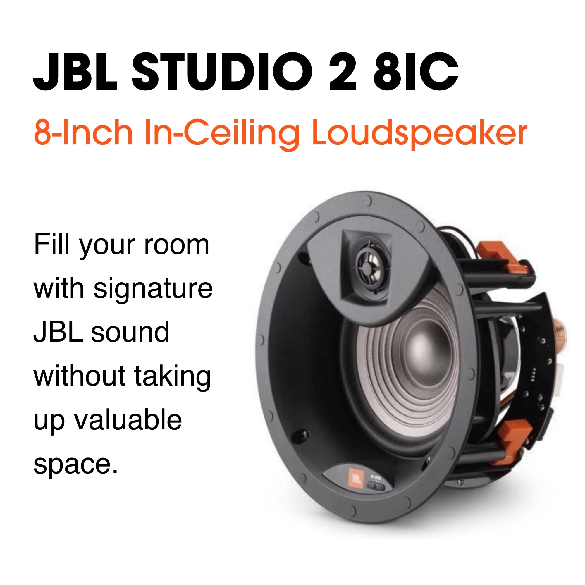 JBL Studio 2 6IC 6-Inch In-Ceiling Speaker - High-Fidelity Home Theater Sound System with Low Distortion & Accurate Audio - Paintable Grille for Seamless Home Integration - Perfect for Living Rooms, Home Cinemas & Multi-Room Audio