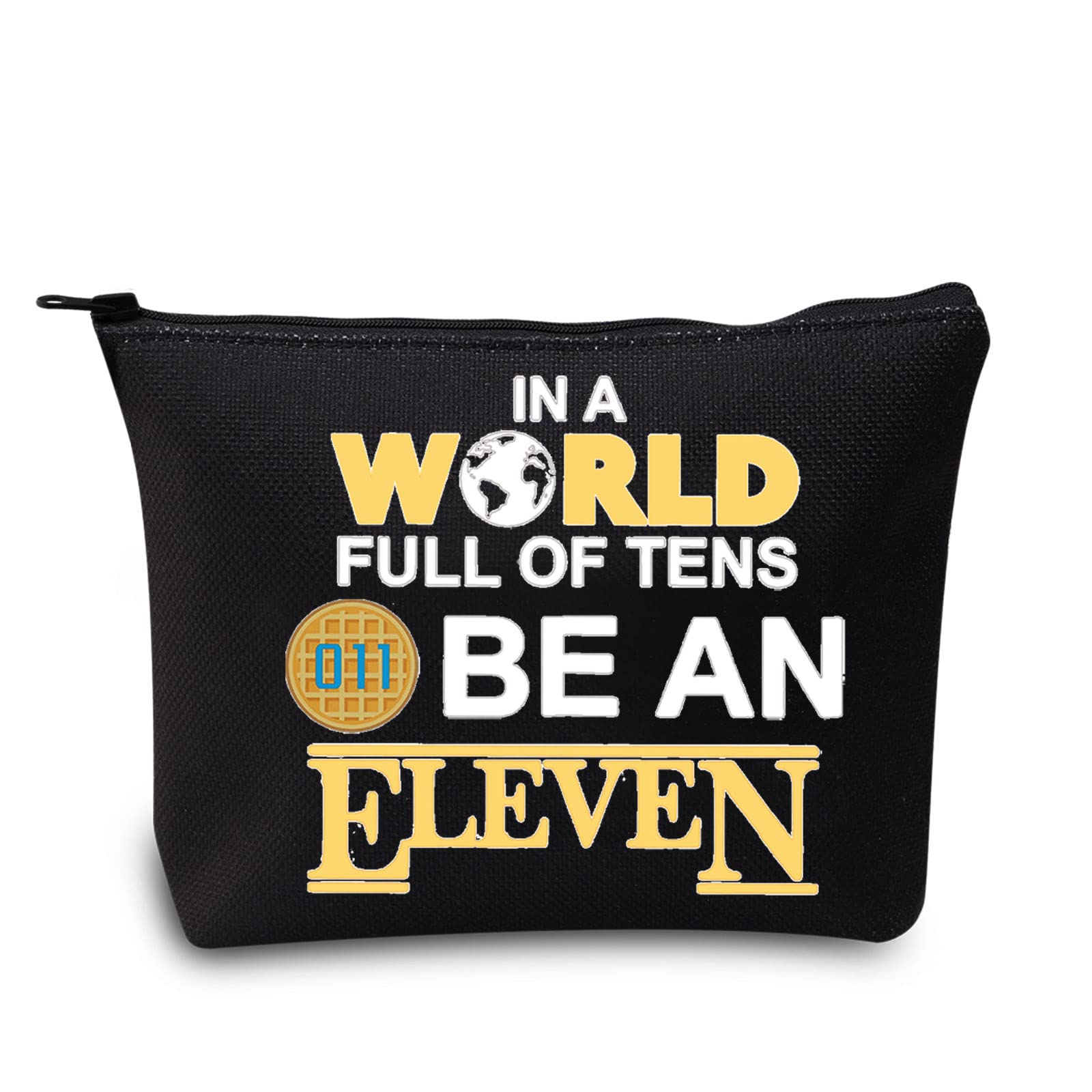 LEVLO Eggo Waffles Themed Cosmetic Bag - Cute Waffle Makeup Pouch for Eggo Fans - Perfect Gift for Breakfast Lovers - Use for Travel, School or Everyday Makeup Storage