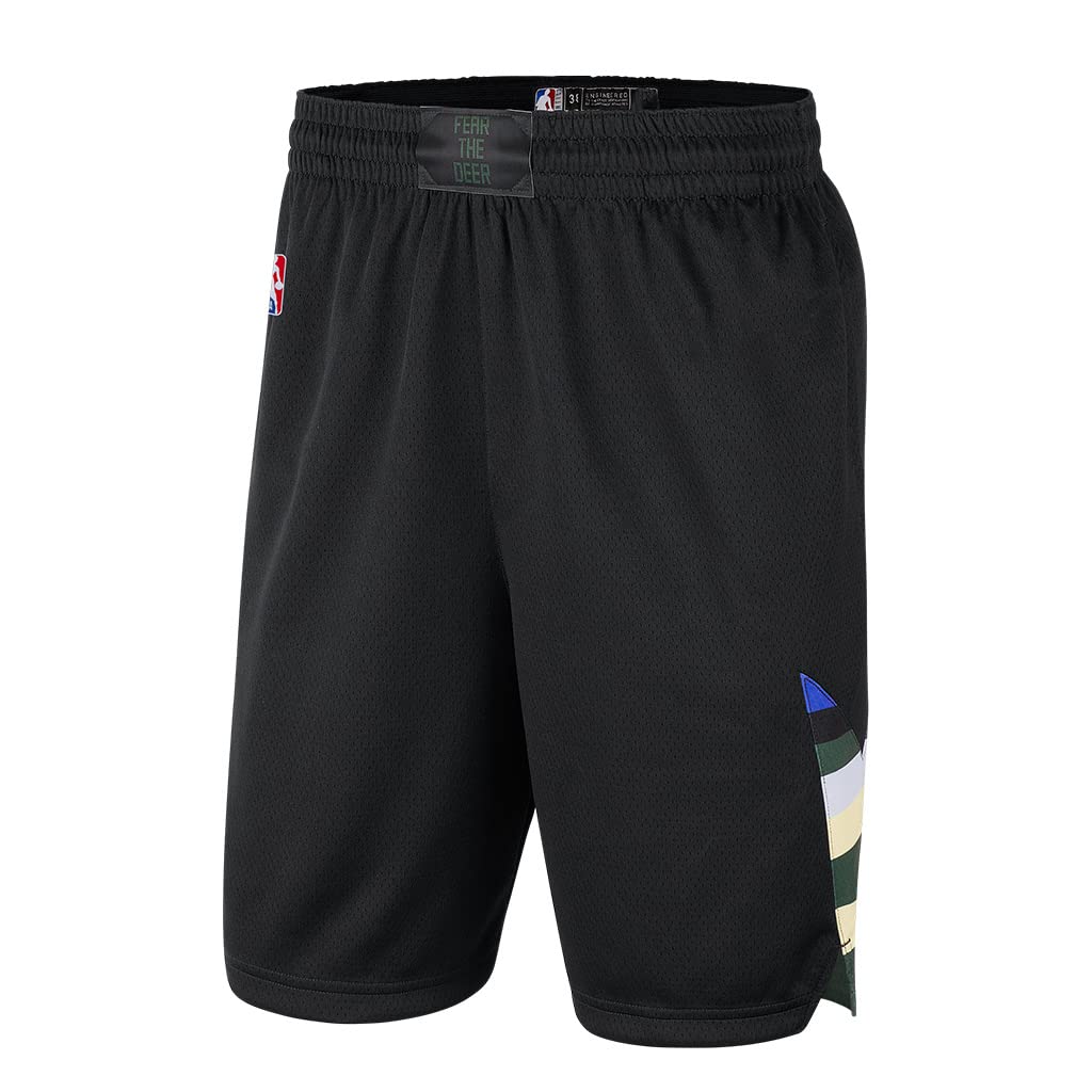 Milwaukee Bucks Youth 8-20 Black Statement Edition Swingman Basketball Shorts - Perfect for Games, Practice, and Casual Wear
