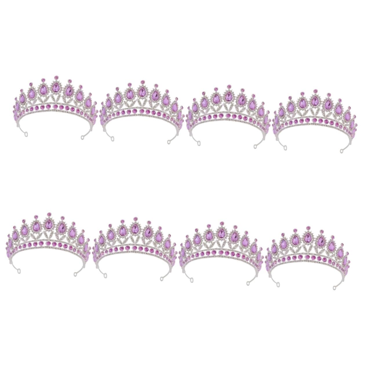 8 Pcs Baroque Queen Headband - Violet Crown Princess Tiara for Birthday Wedding Bridal Hair Accessories | Flower Girls Headdress, Pageant Tiara, Gothic Comb | Perfect for Brides, Birthday Parties, Pageants & Themed Events