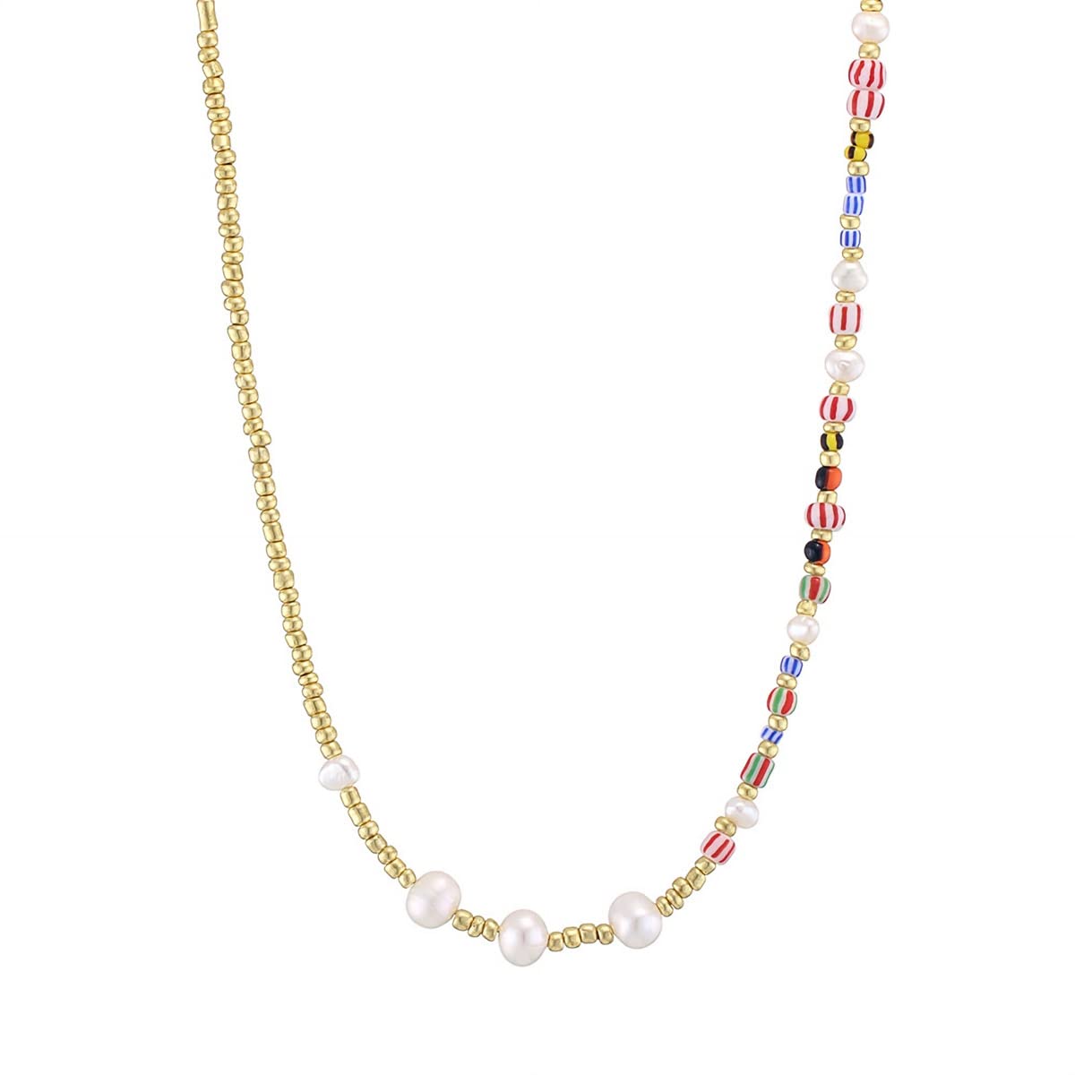 **Bohemian Colorful Beads Choker Necklace for Women & Girls – Handmade Trendy Jewelry Gift for Parties, Festivals & Everyday Wear**