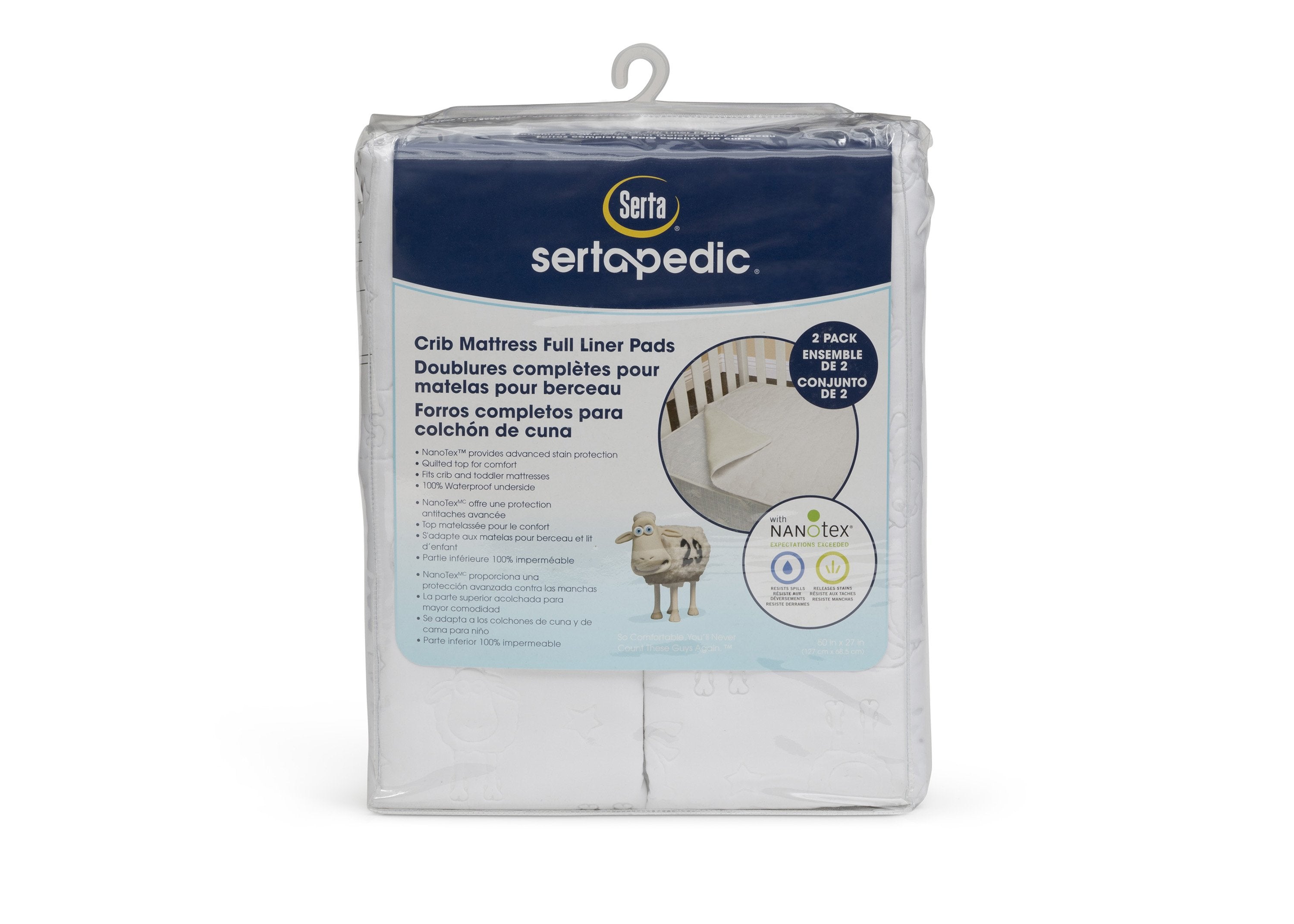 Waterproof Crib Mattress Liner Pads (Pack of 2) - Nanotex Technology for Extra Protection - Breathable & Hypoallergenic Baby Bedding - Perfect for Nighttime Leaks & Spills