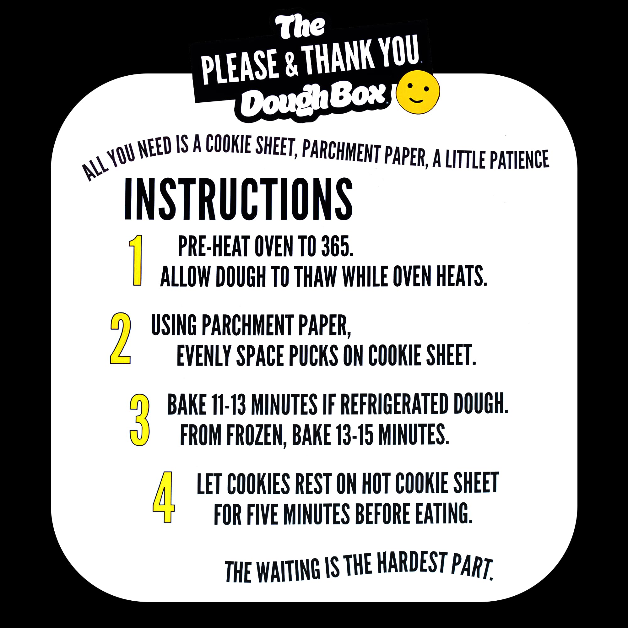 Please & Thank You Chocolate Chip Cookie Dough Box - 48 Ready-to-Bake Frozen Cookie Dough Pucks (4 Dozen) - Perfect for Parties, Gifts & Holiday Baking