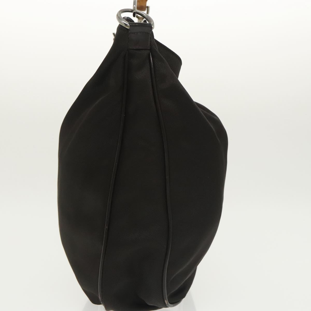Eco-Friendly Bamboo Shopper Tote Bag - Black Nylon Reusable Grocery Bag for Shopping, Beach & Daily Use