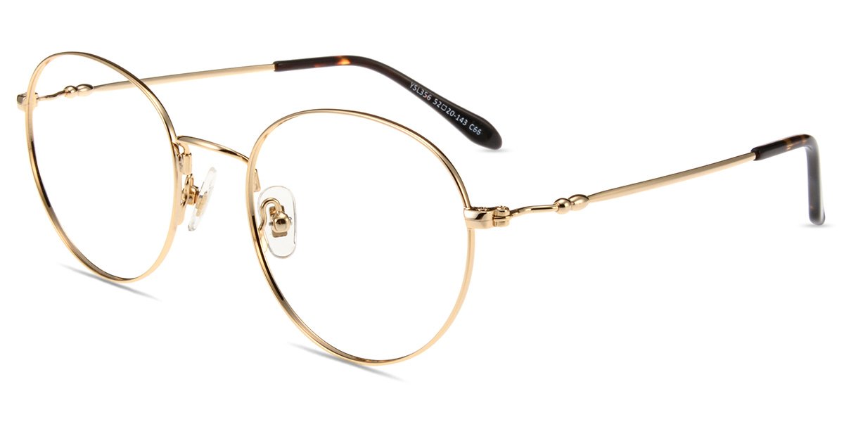 Firmoo Blue Light Blocking Reading Glasses - Retro Round Metal for Computer & Reading