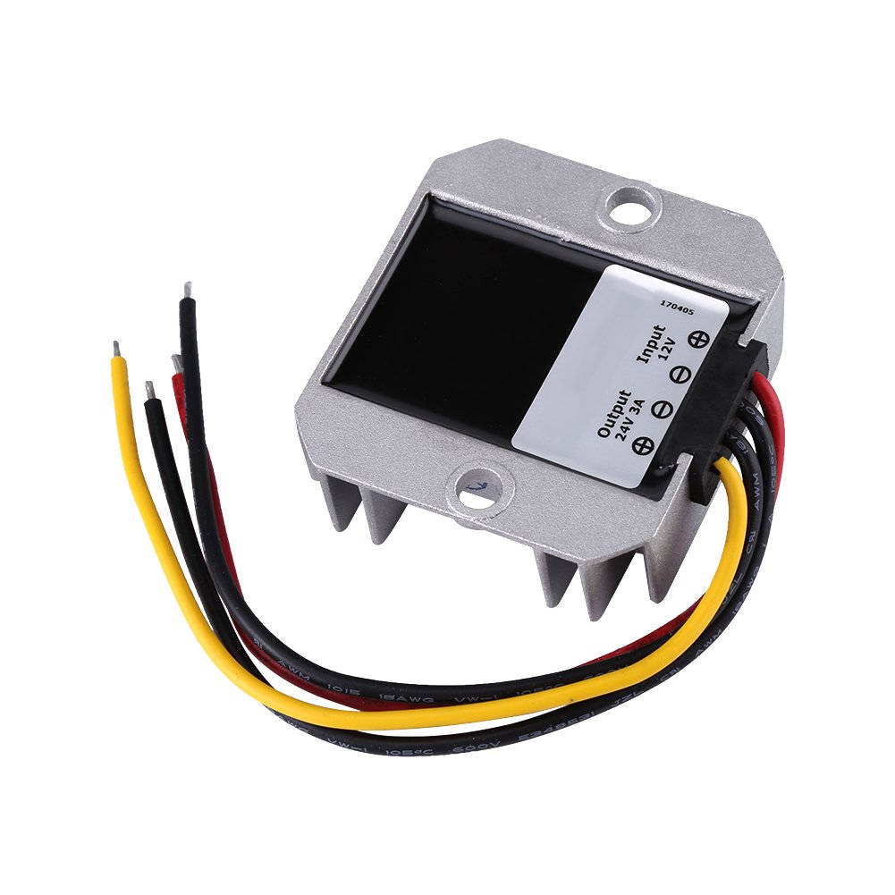 DC DC 12V to 24V 3A 72W Boost Converter Step Up Power Supply Module for Electric Motors, Speakers, Car LED Displays, Fans, Solar Panels, and DIY Electronics Projects