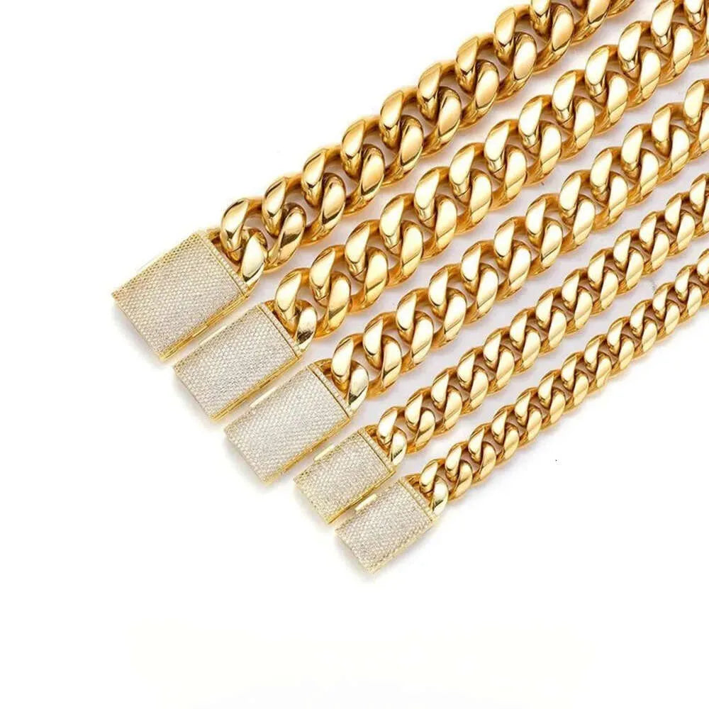 24K Gold Plated Moissanite Cuban Link Chain Necklace for Men & Women - Iced Out Hip Hop Jewelry - Perfect for Parties, Gifts & Everyday Wear