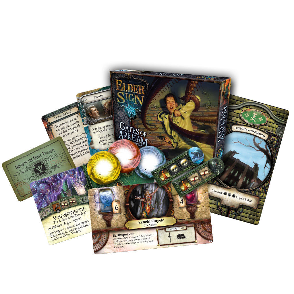 Elder Sign: The Gates of Arkham Expansion Board Game - Horror Adventure Game for Adults & Teens - Perfect for Game Nights & Lovecraftian Horror Fans