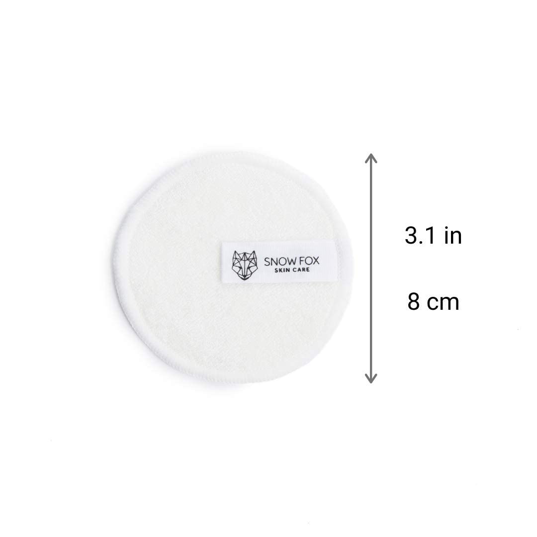 Organic Reusable Bamboo Cotton Makeup Remover Pads - Eco-Friendly & Gentle Facial Cleansing Pads for Makeup Removal, Skincare & Daily Face Wash - Perfect for Travel & Sustainable Beauty Routine