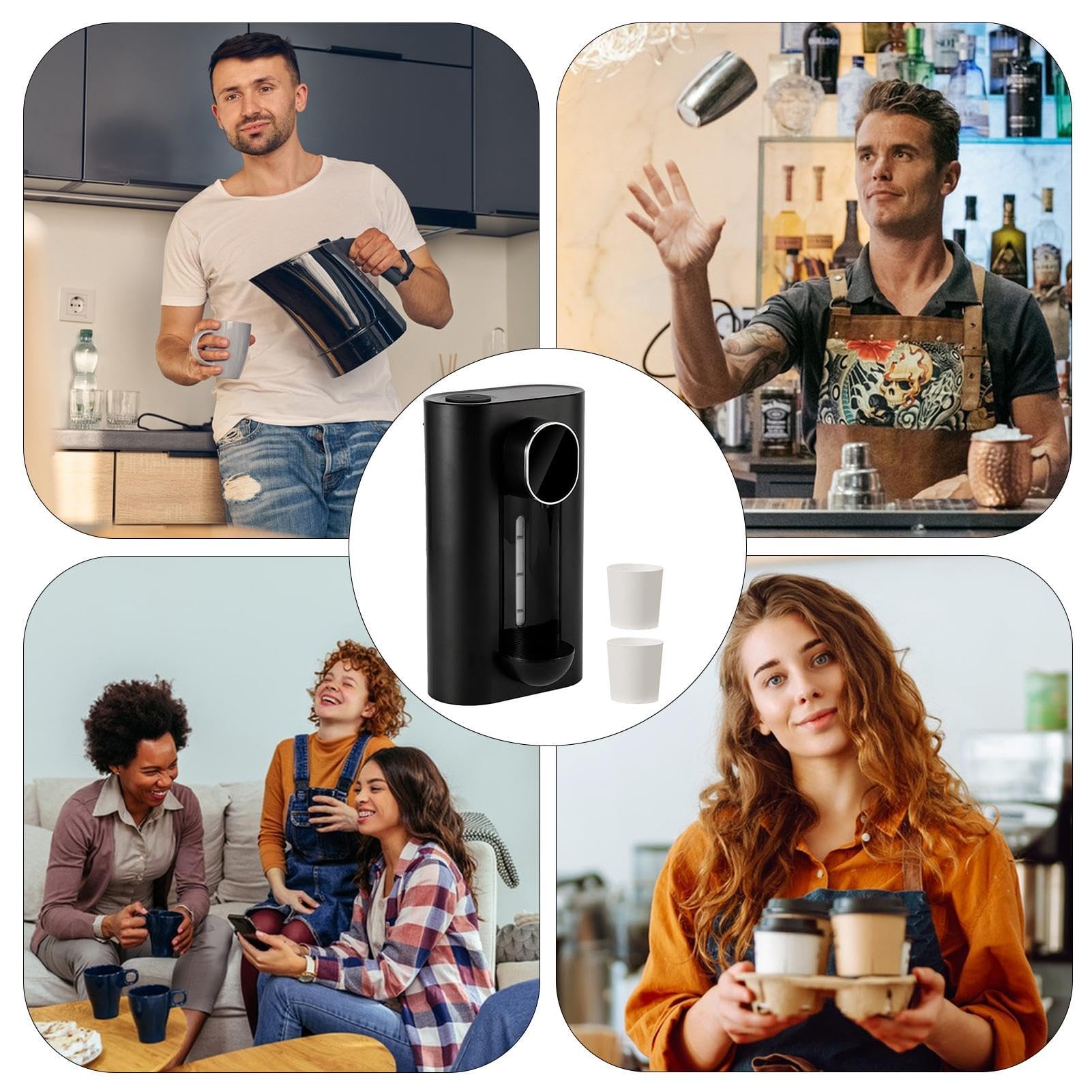 Oldmoom Electric Liquor & Wine Dispenser with 2 Magnetic Cups - 3 Speed Modes, 540ml Capacity for Home Bar, Kitchen, Party & Office Use | Compact Drink Dispenser for Cocktails, Juice & Beverages