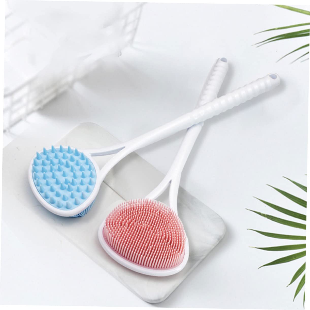 OHPHCALL Long Handle Back Scrubber Brush - Exfoliating Shower Brush with Easy Hanging Storage | Perfect for Deep Cleaning, Dead Skin Removal & Spa-Like Bath Experience