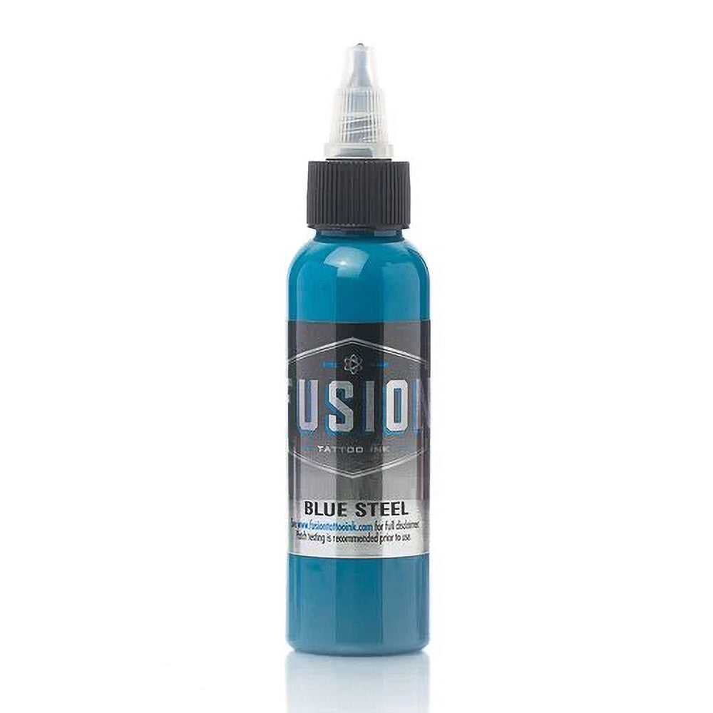 Premium Blue Steel Fusion Tattoo Ink - 1oz Bottle for Professional Tattoo Artists & Body Art Enthusiasts - Ideal for Fine Line Work, Shading & Permanent Makeup