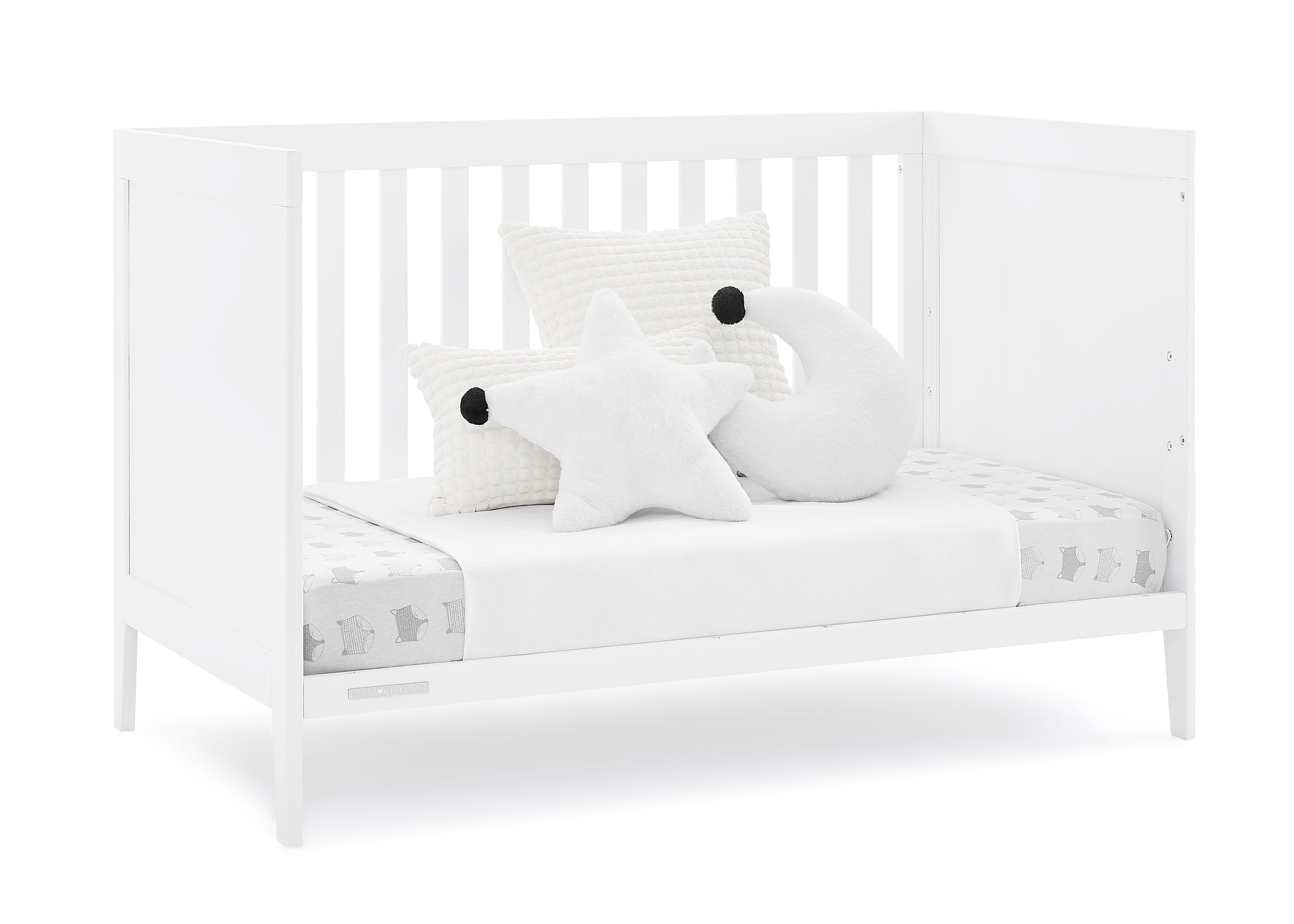 Hayes 4-in-1 Convertible Baby Crib - White Nursery Furniture for Newborn to Toddler Bed | Perfect for Modern Nursery, Bedroom & Daycare Centers