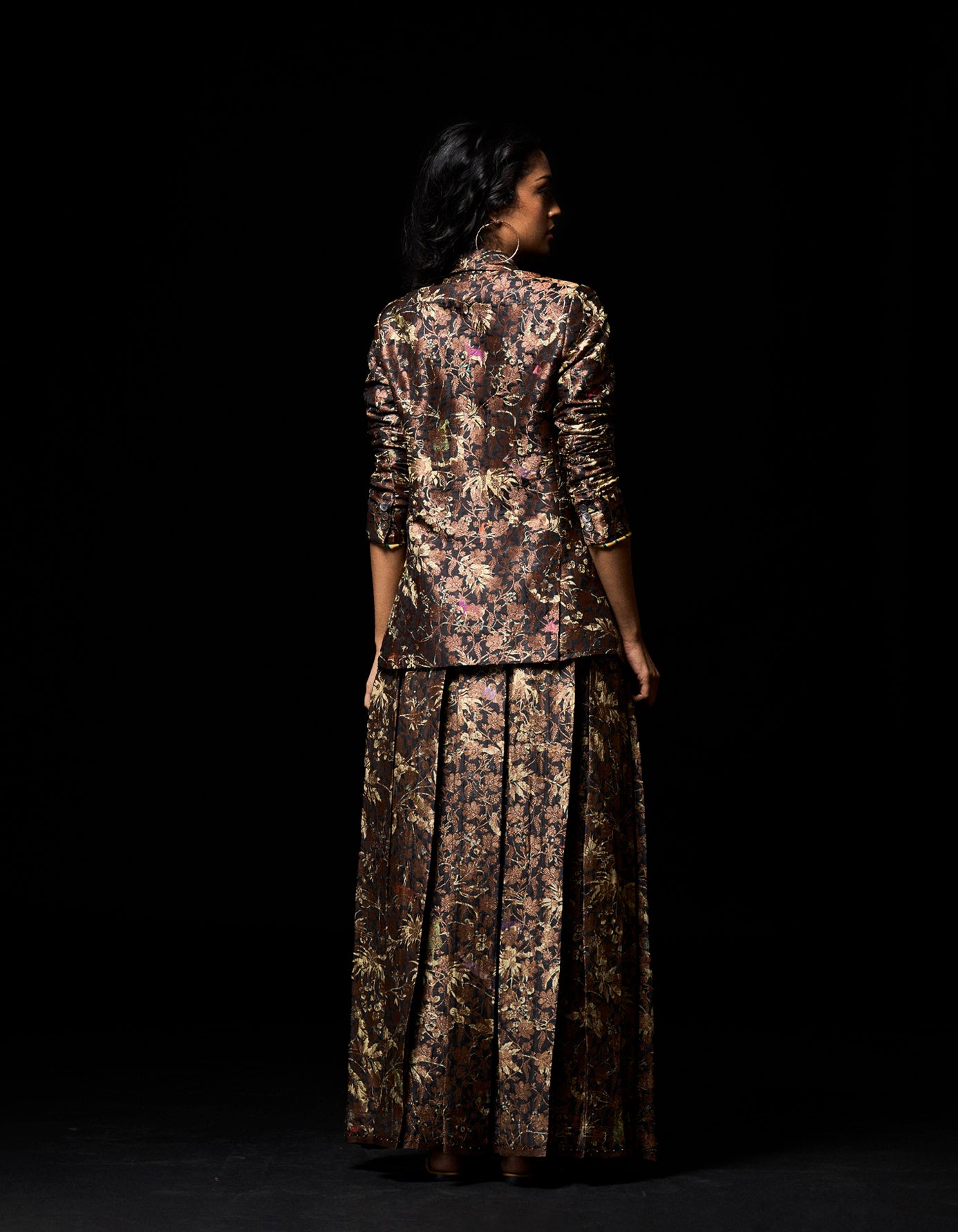 Rana Blazer Silk Brocade Black | Elegant Women's Formal Jacket | Perfect for Office Wear, Evening Events & Special Occasions