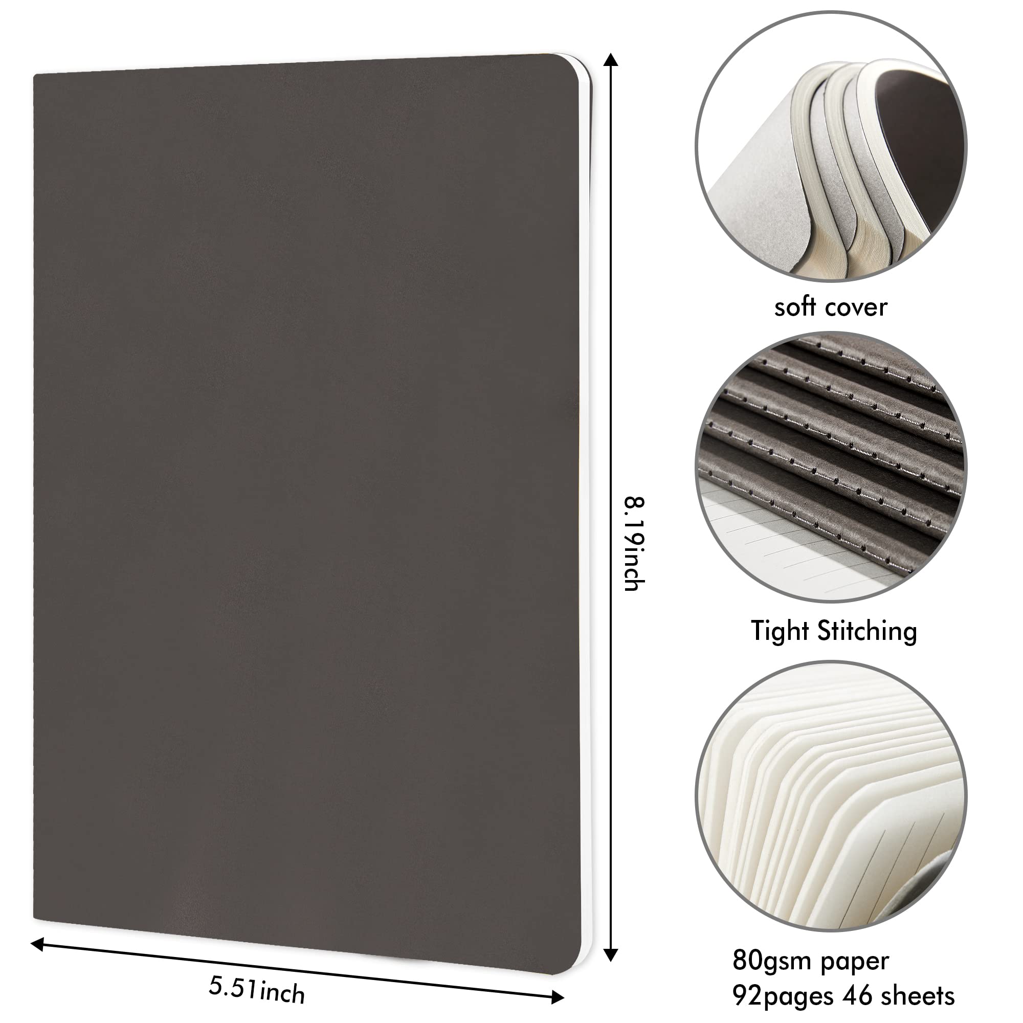 16 Pack Soft Cover Lined Notebooks - A5 Size 8.2