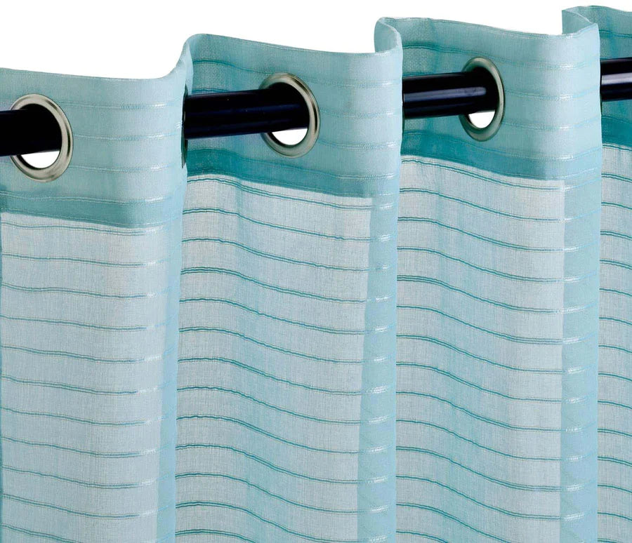 Jackson Striped Sheer Window Curtain Panels - Set of 2 Panels, Light Filtering Sheer Curtains for Living Room, Bedroom, Kitchen - 84 Inches Long, Soft & Airy Textured Fabric