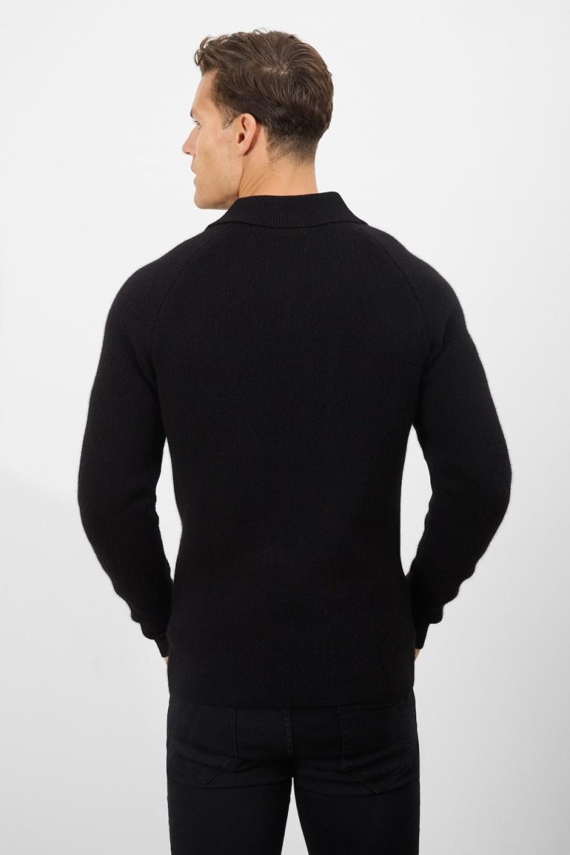 Black Wool Button Through Cardigan for Women - Cozy Winter Sweater for Office, Casual Outfits & Date Nights