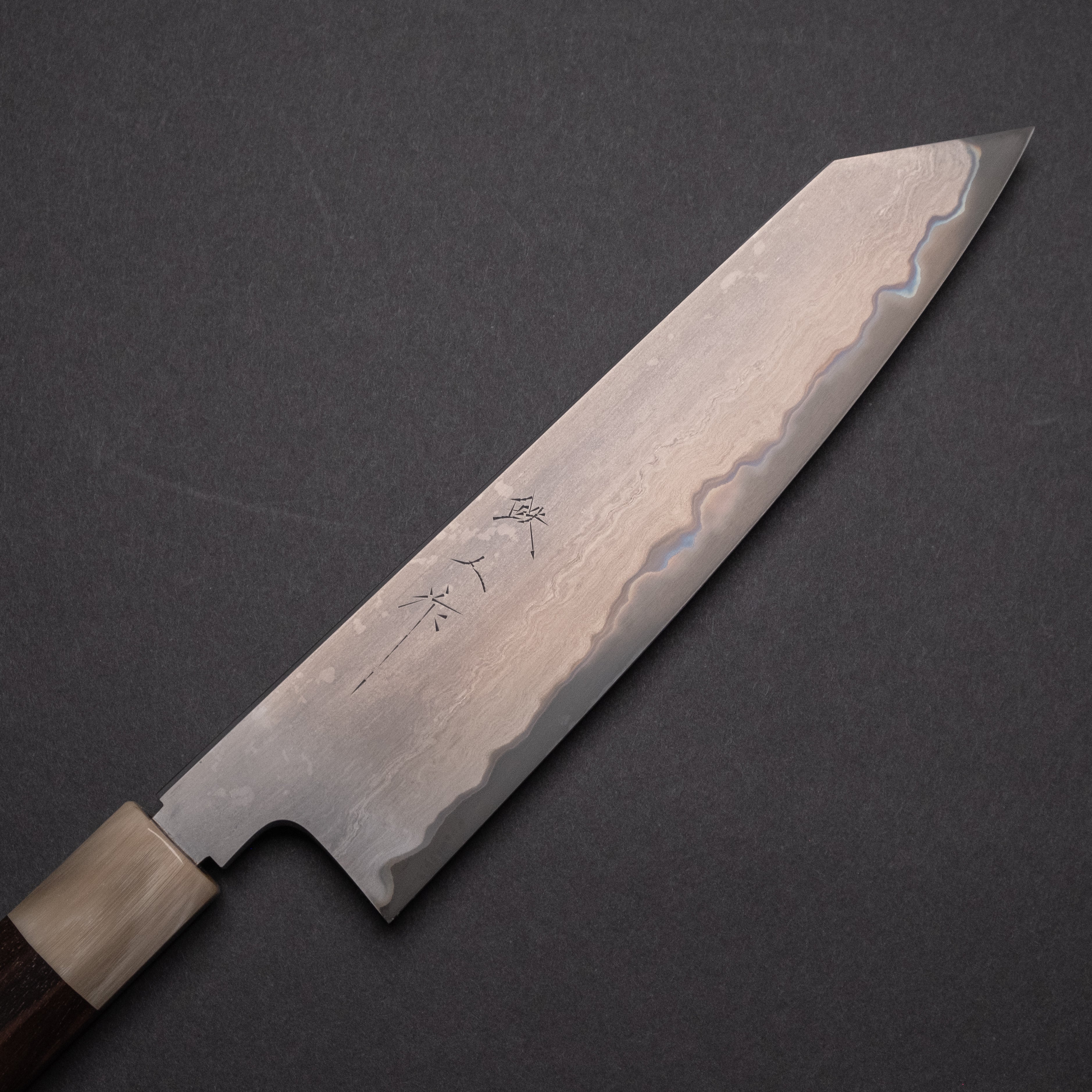 Premium Tetsujin Blue #2 Steel Kiritsuke Gyuto Chef Knife 210mm - Japanese High Carbon Clad Blade with Taihei Makassar Ebony Handle - Perfect for Sushi, Meat Slicing & Precision Cutting