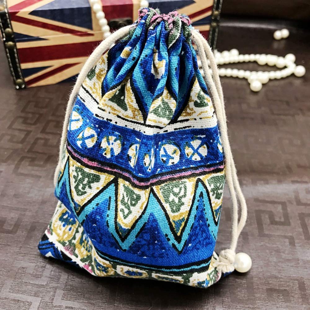50Pcs Bohemian Style Cotton Linen Drawstring Pouch Bags for Jewelry, Coins & Gifts - Perfect for Party Favors, Wedding, Christmas, Candy Storage & Travel Accessories Organization