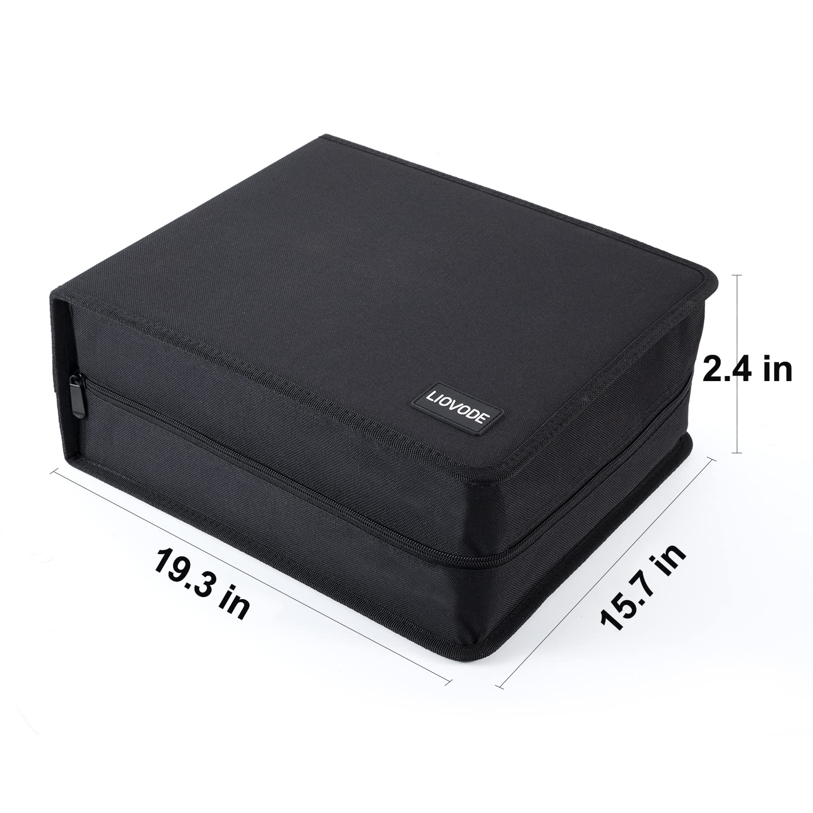 LIOVODE 200 DVDs & 100 Booklets Storage Case - CD DVD Organizer with Booklet Inserts - Compact Media Holder for Home, Car & Office - Perfect for Movie Collections, Music CDs & Video Game Discs